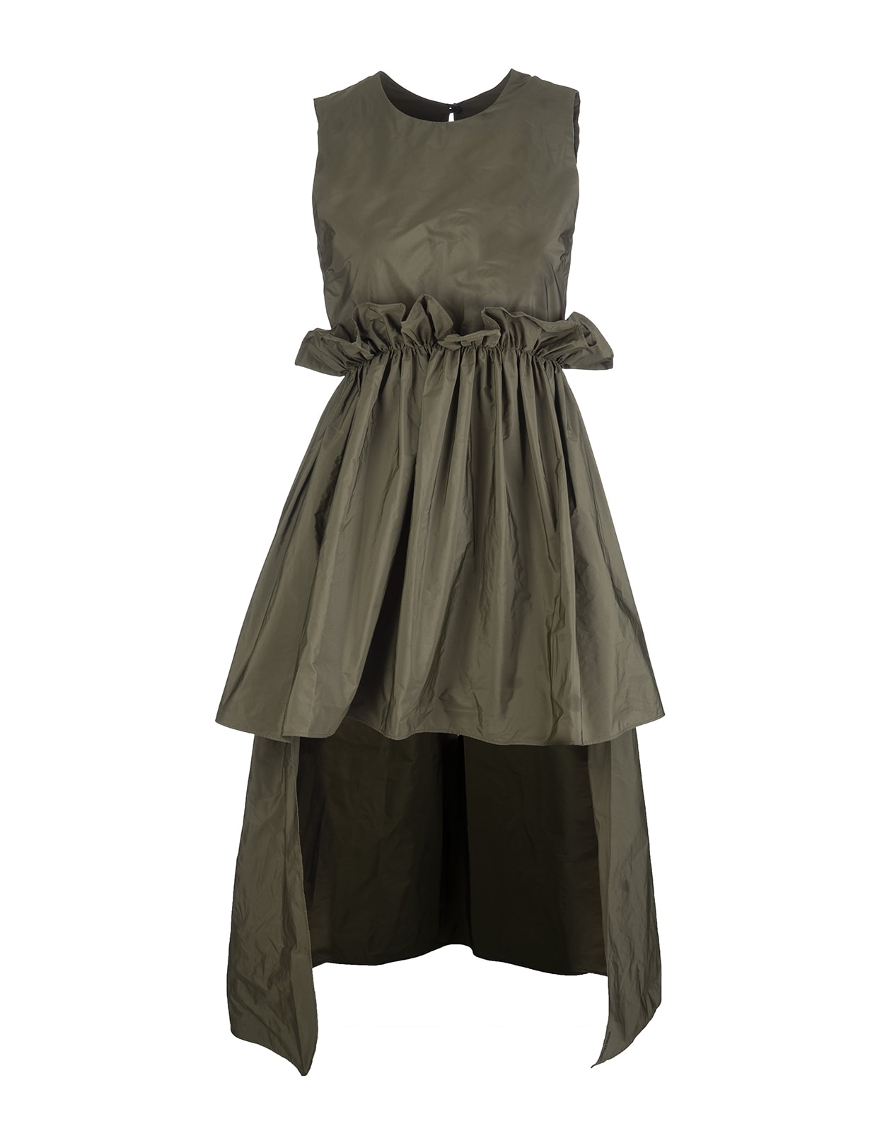RED Valentino Short Dress In Military Green Taffetas - the Black Tag