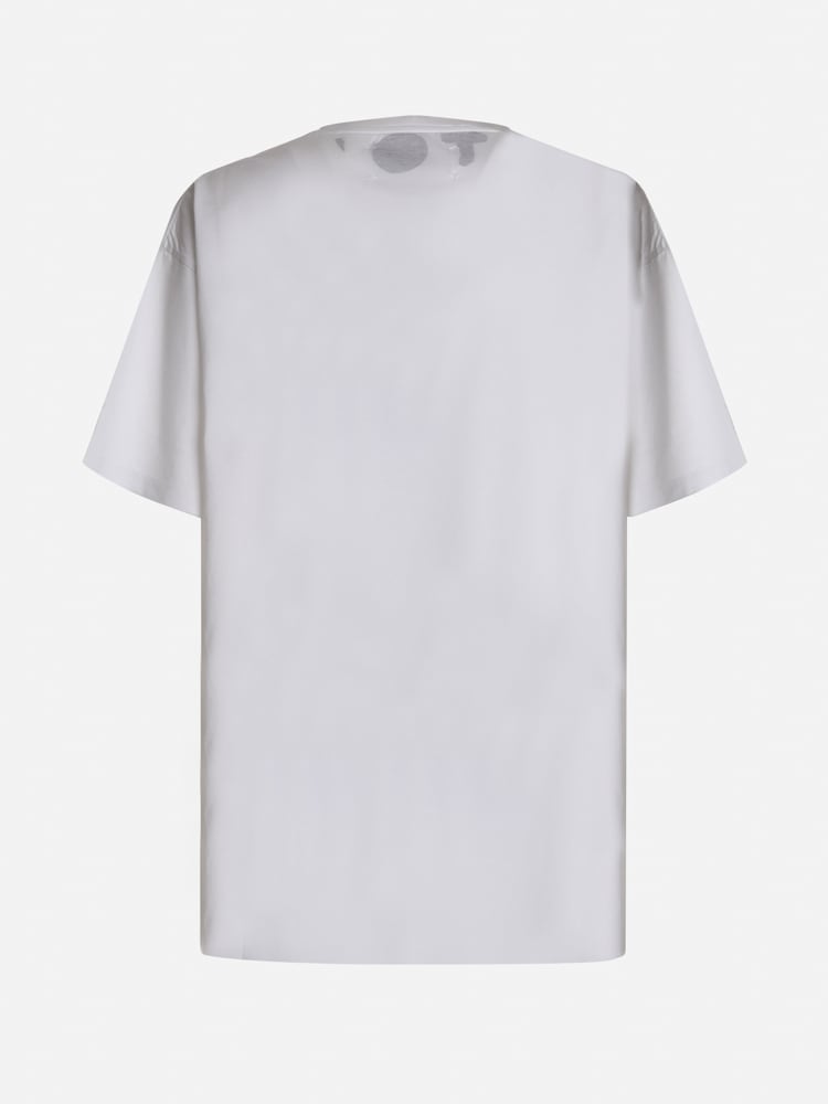 Shop Maison Margiela Cotton T-shirt With All-over Contrasting Print In White