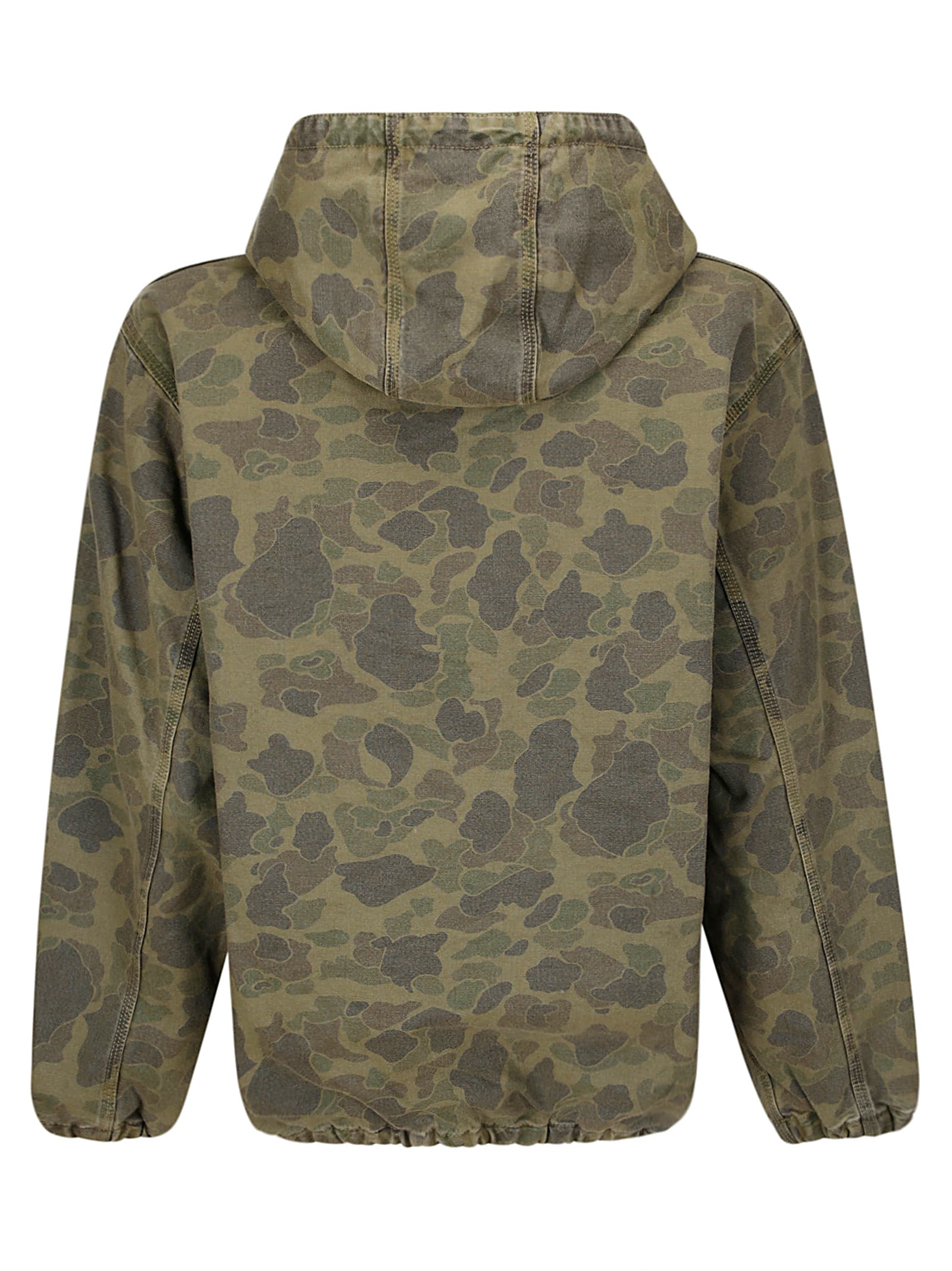 Shop Carhartt Duck Active Jacket Dearborn In Camo Duck Green/office Green