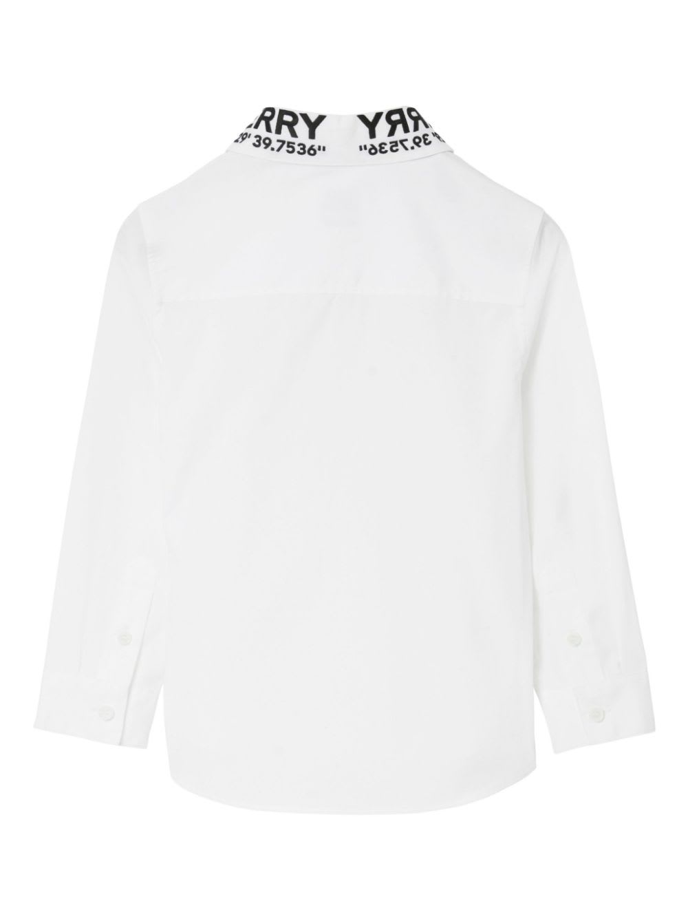 Shop Burberry Camicia Bianca In Popeline Di Cotone Bambino In Bianco