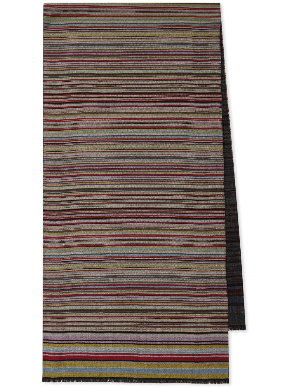 Paul Smith Mens Signature Stripe Silk-wool Blend Scarf In Multi