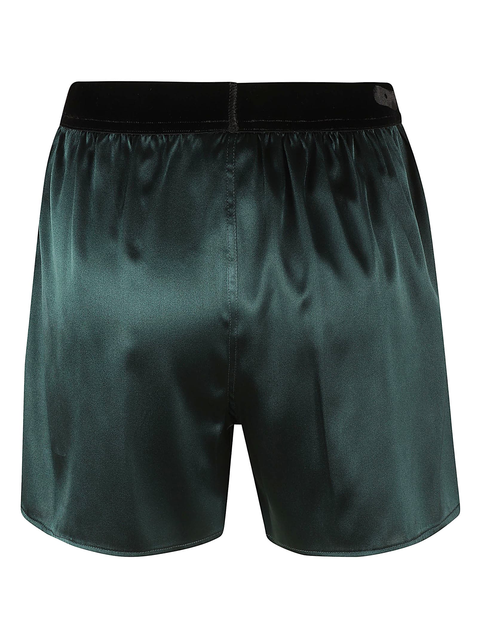 Shop Tom Ford Elastic Logo Waist Shorts In Black