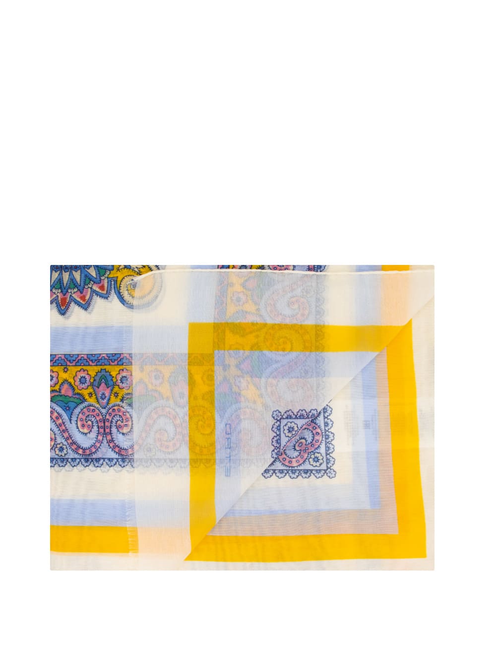 Etro Cotton Scarf In Print On White Base