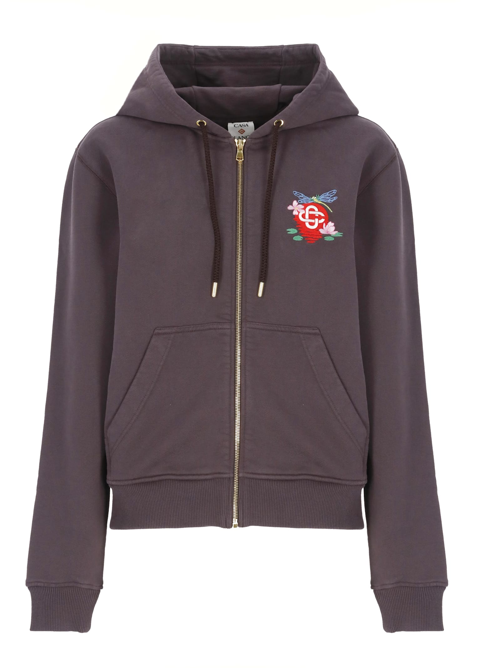Casablanca Hooded Sweatshirt With Drawstring And Pockets In Purple