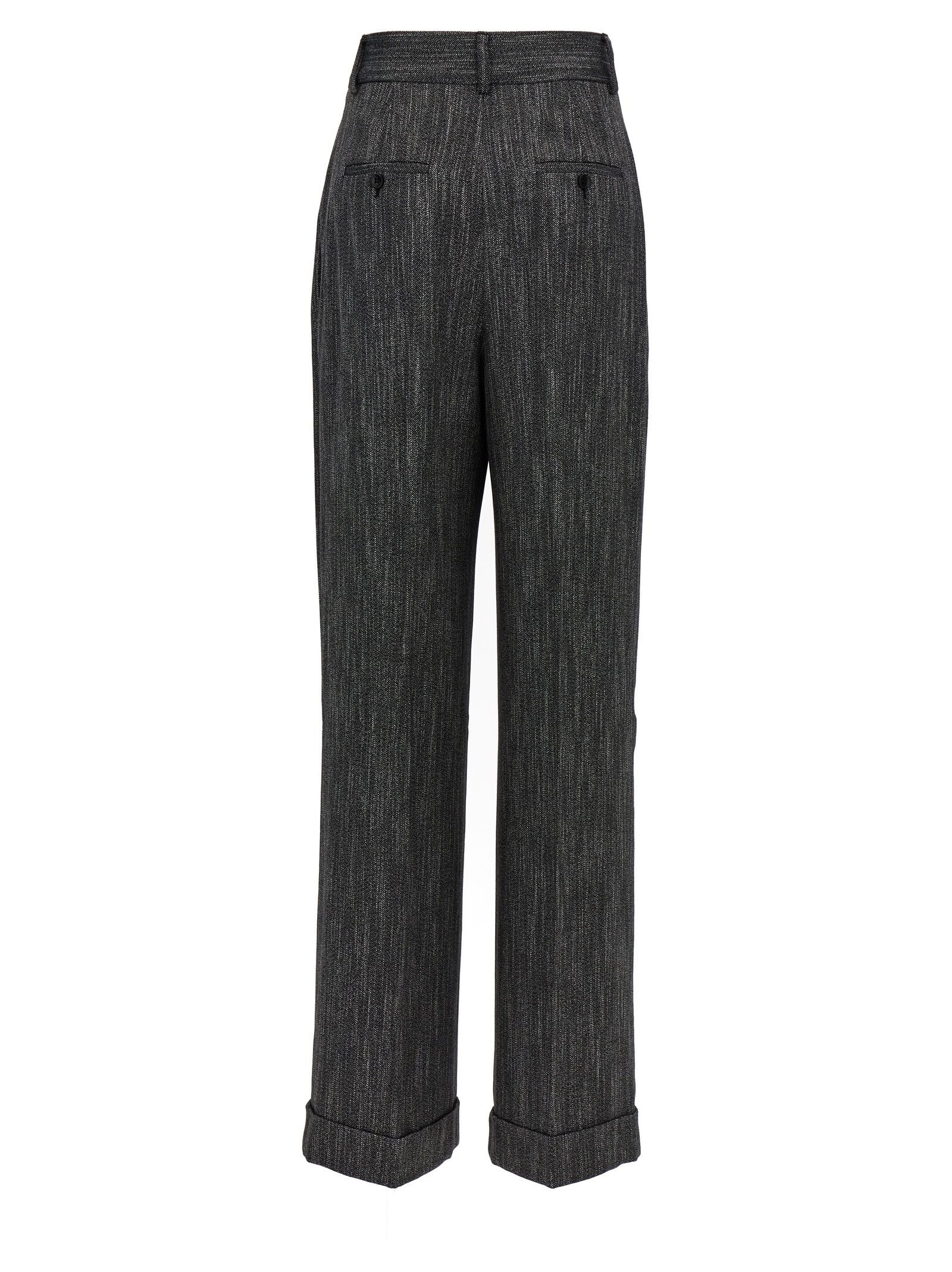 Shop Alberta Ferretti Pants With Front Pleats In Gray