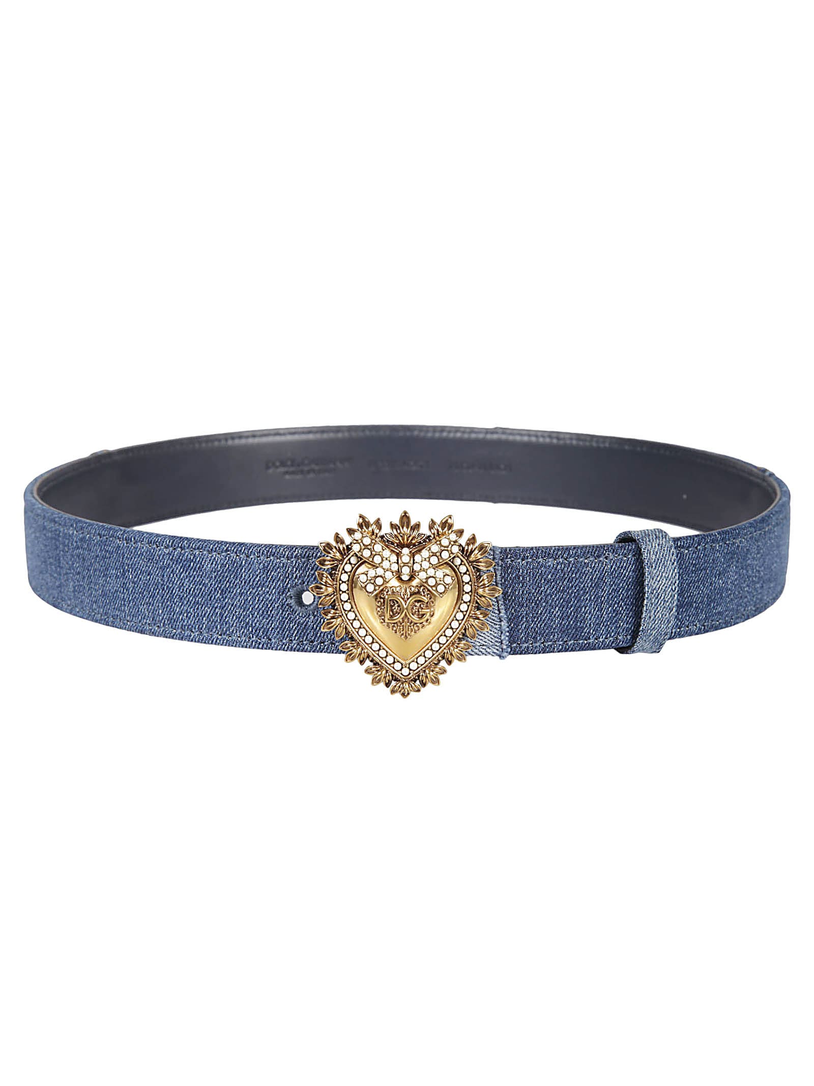 Dolce & Gabbana Logo Patched Denim Belt