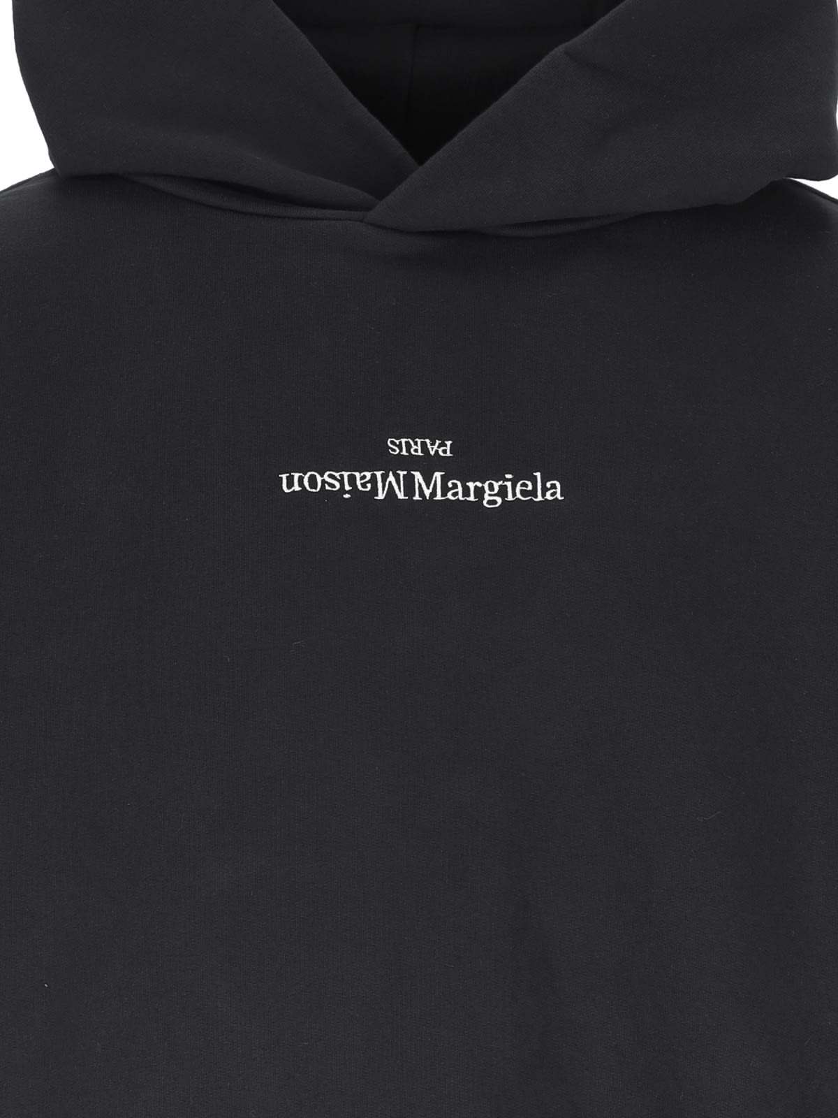 Shop Maison Margiela Logo Hoodie In Black