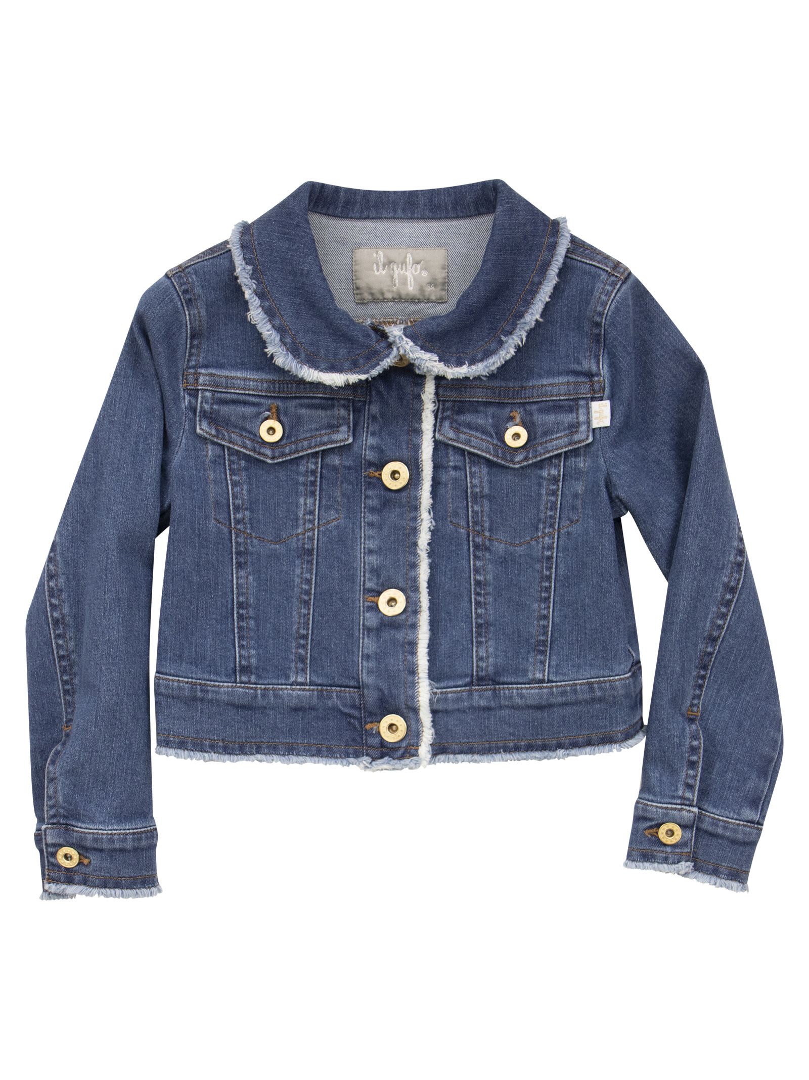 Il Gufo Blue Demin Jacket With Fringes