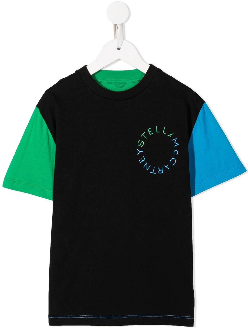 Stella McCartney Kids Kids Black T-shirt With Logo And Color Block Design