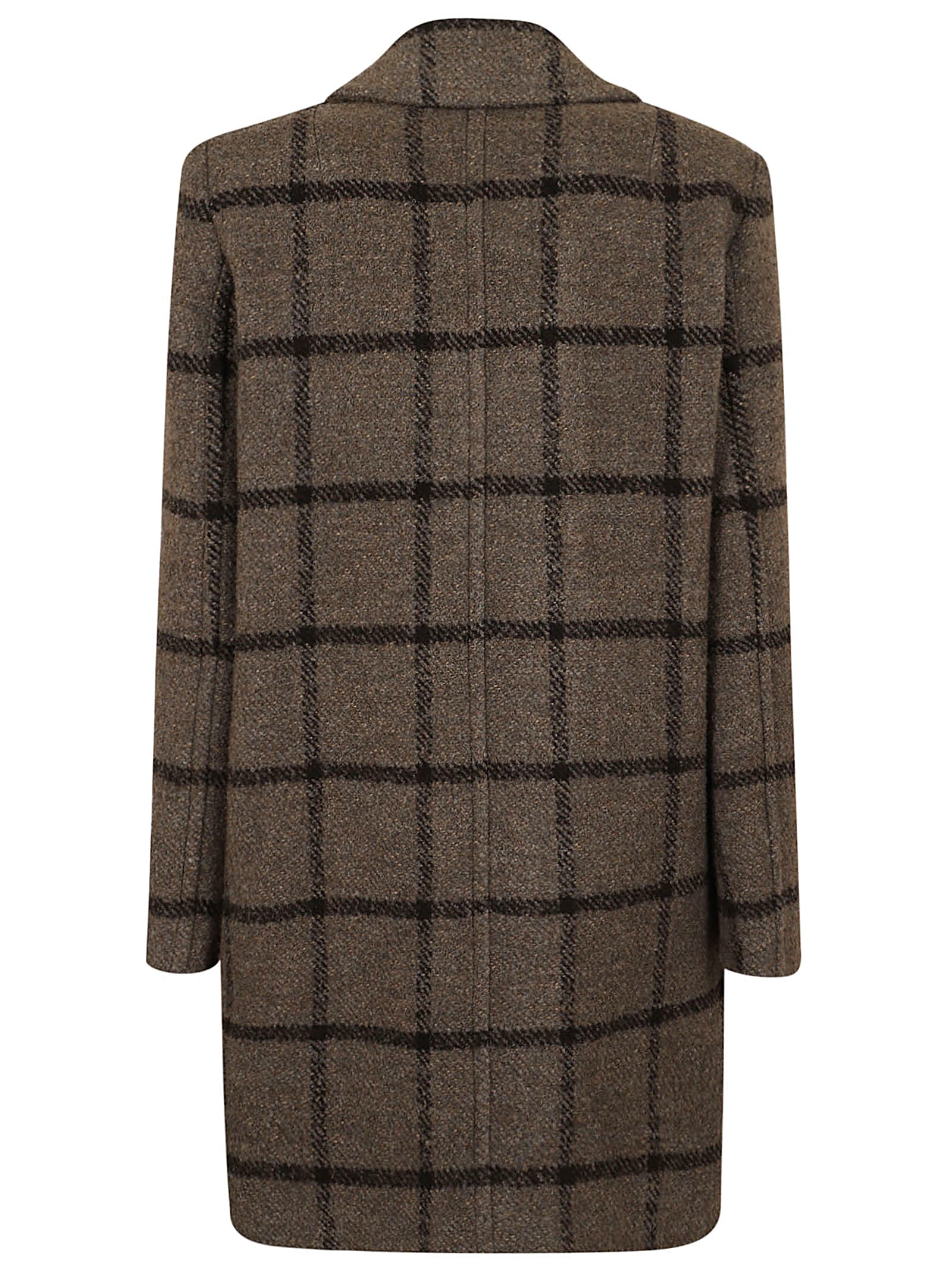 Shop Patou Soft Tailored Coat In Gray Checkerboard