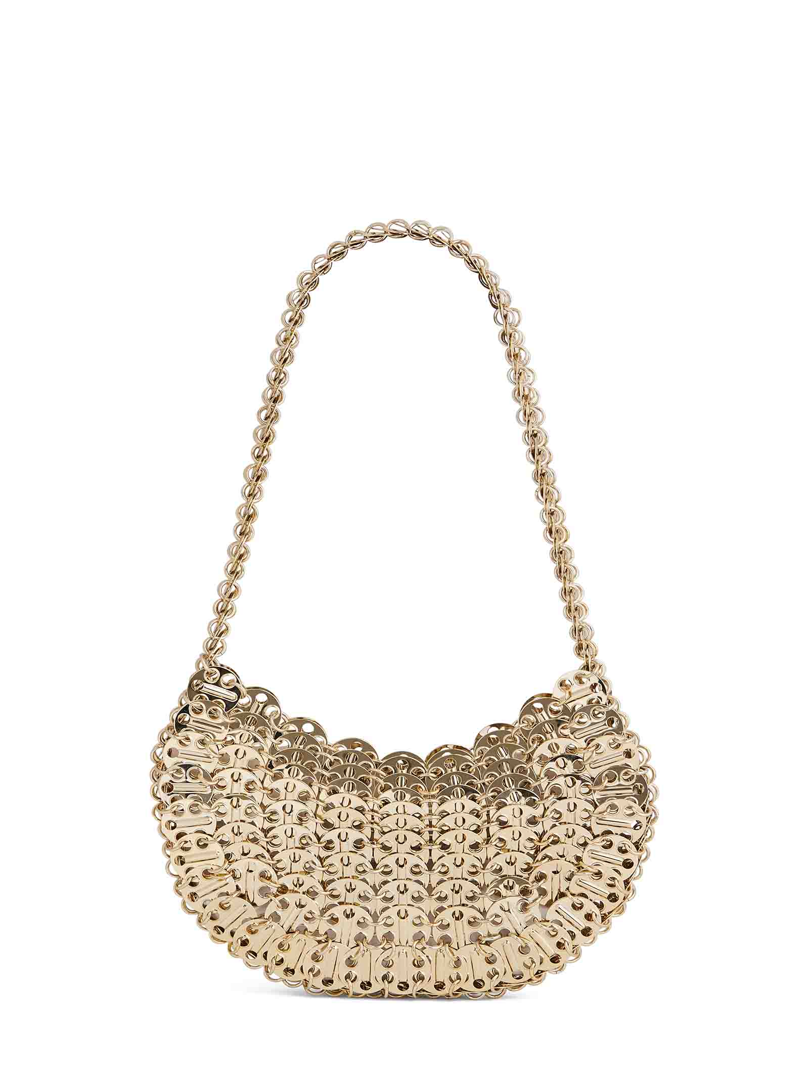 Shop Rabanne Iconic 1969 Moon Shoulder Bag In Golden