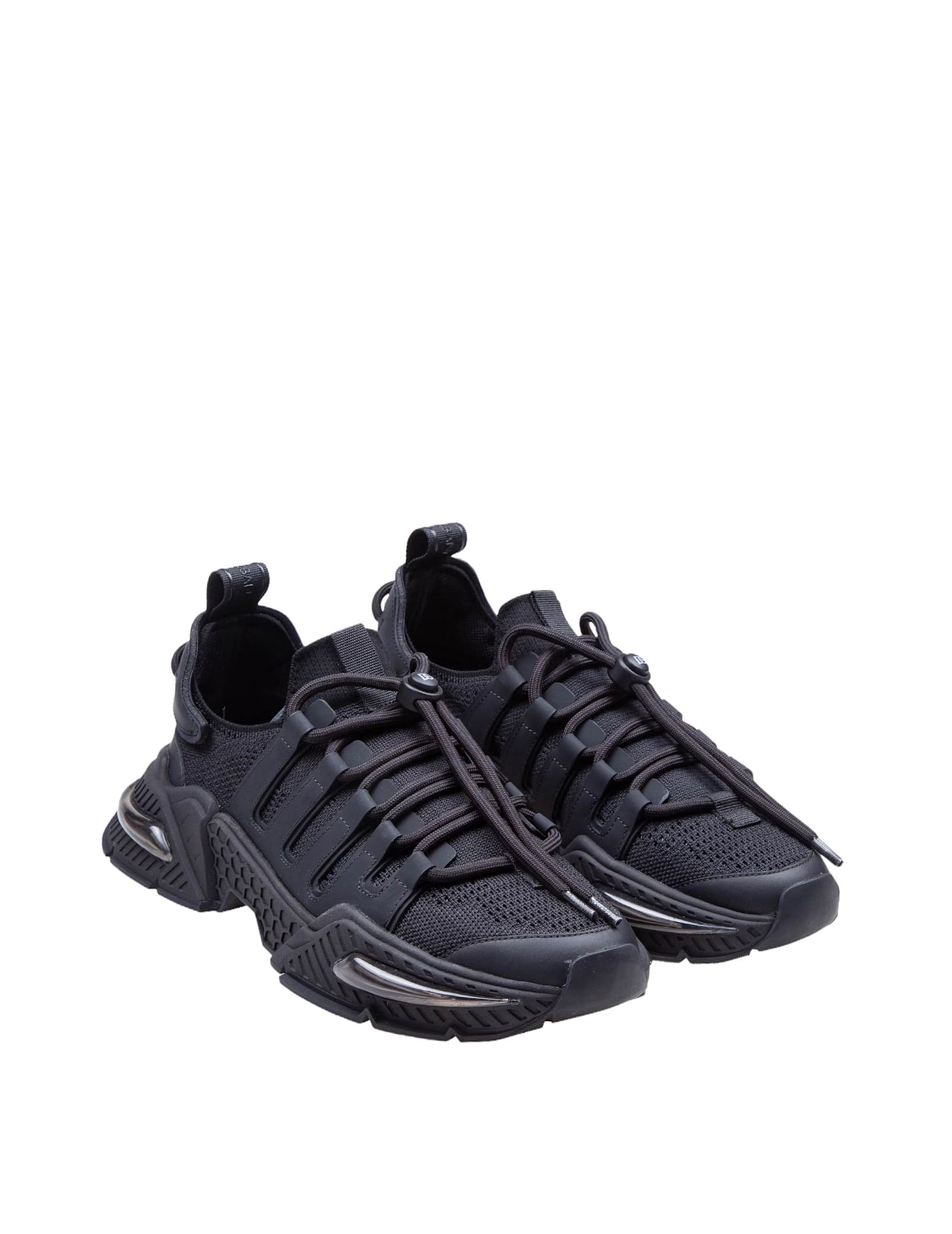 Shop Dolce & Gabbana Airmaster Sneakers In Black Nylon In Black / Black