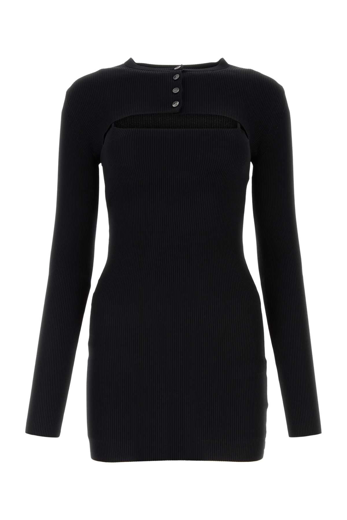 Shop Alexander Wang Black Stretch Viscose Blend Mini Dress