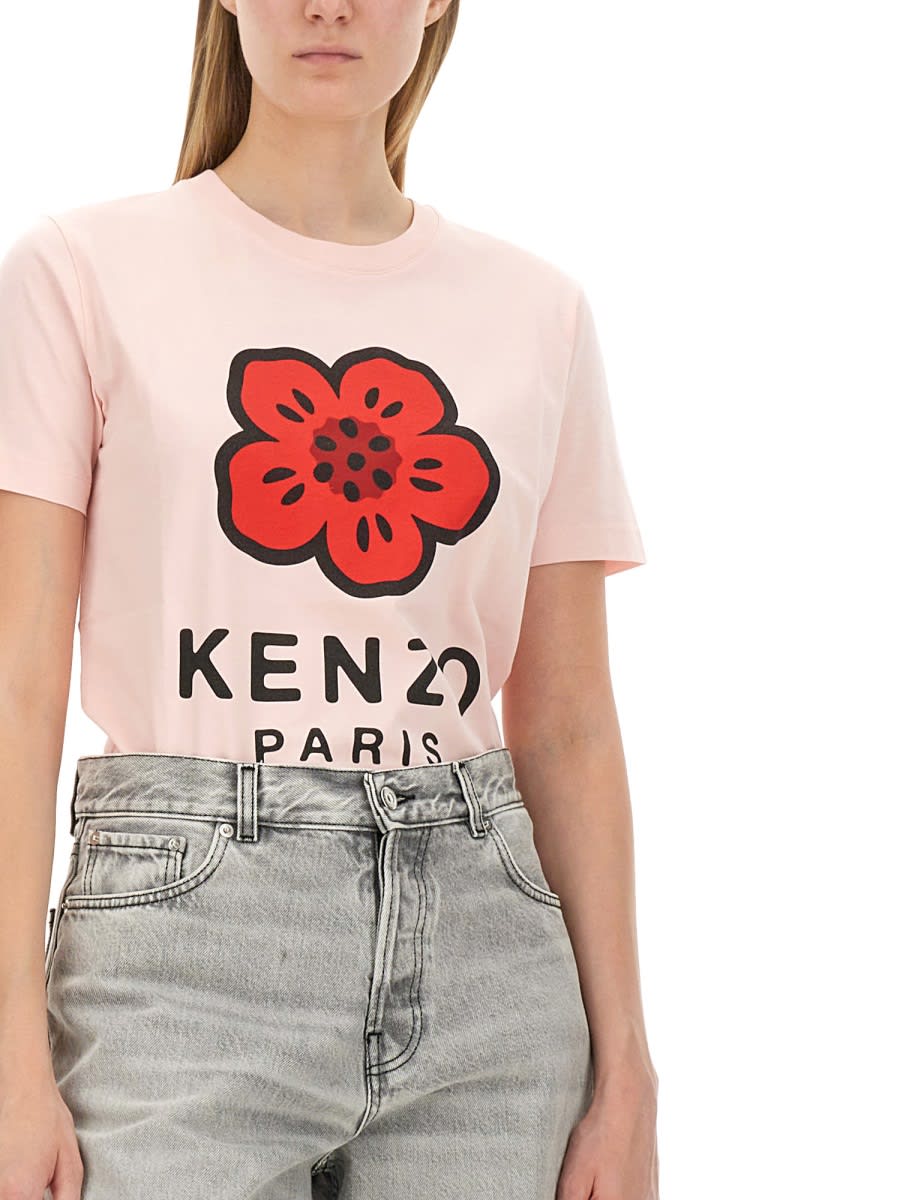 Shop Kenzo T-shirt With Logo In Pink