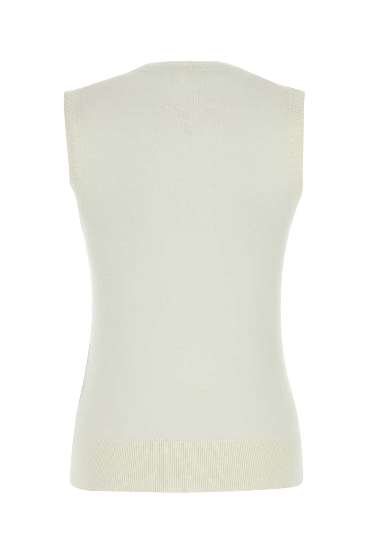 Chloé Ivory Wool Top In Iconicmilk
