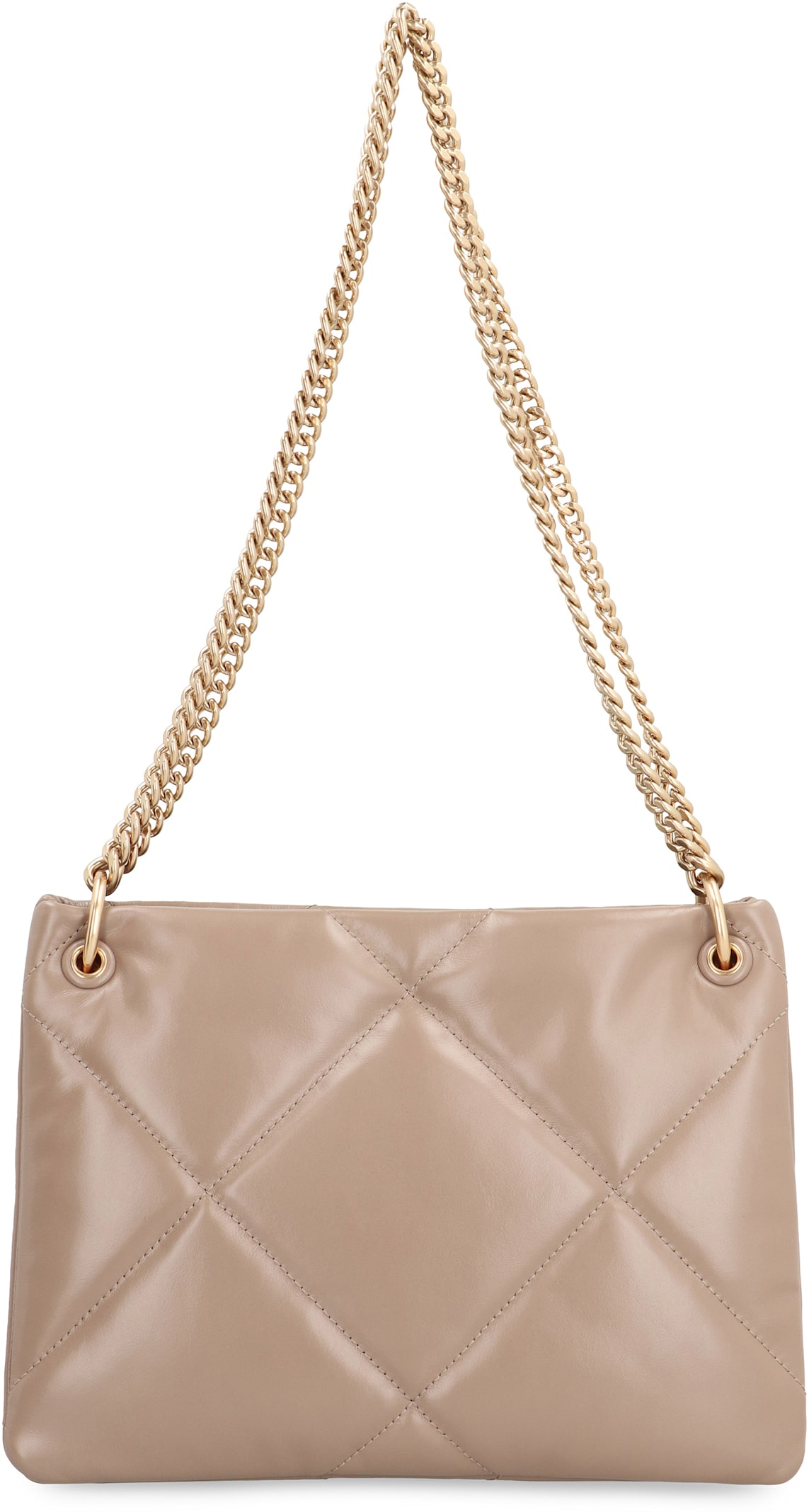 Shop Tory Burch Kira Leather Shoulder Bag In Taupe