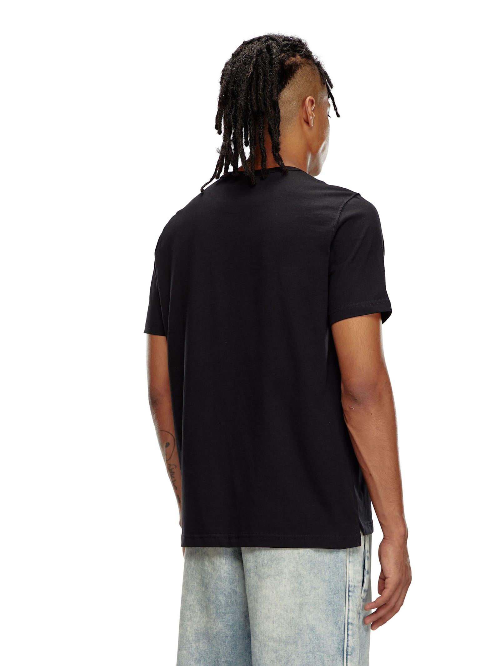 Diesel Just' Black Crewneck T-shirt With Logo Detail In Cotton