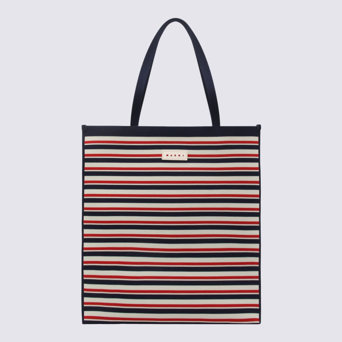 MARNI MARINE IVORY AND RED TOTE BAG