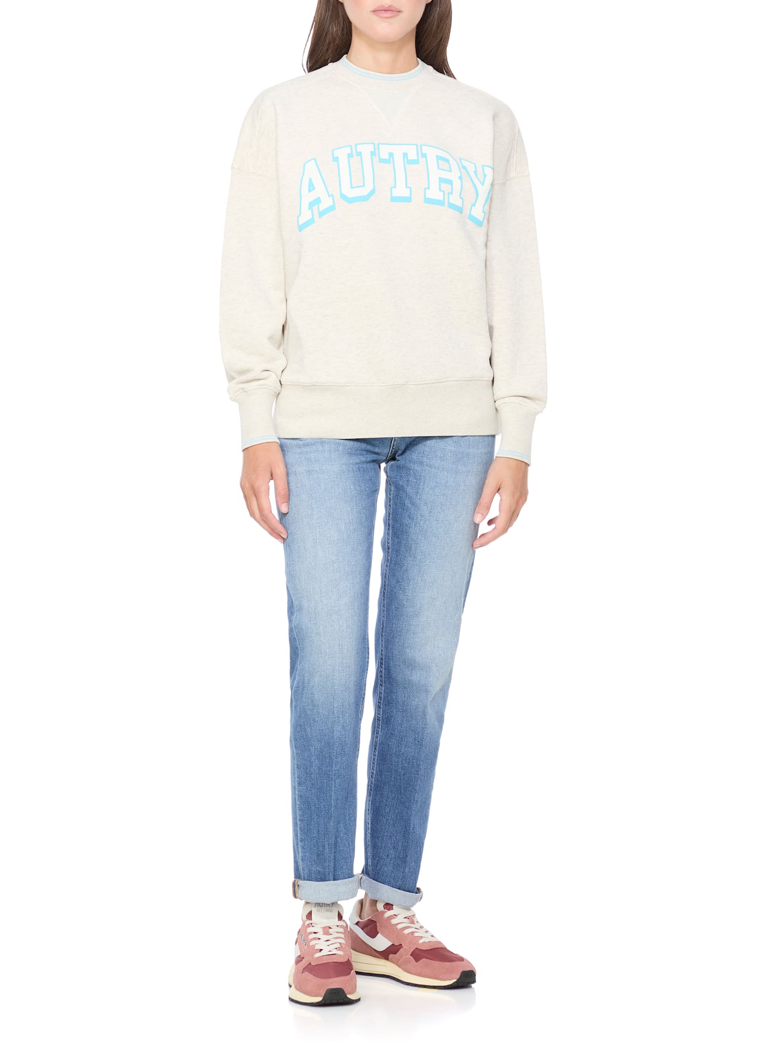 Autry Low Top Sneakers Contrasting Inserts In Pink