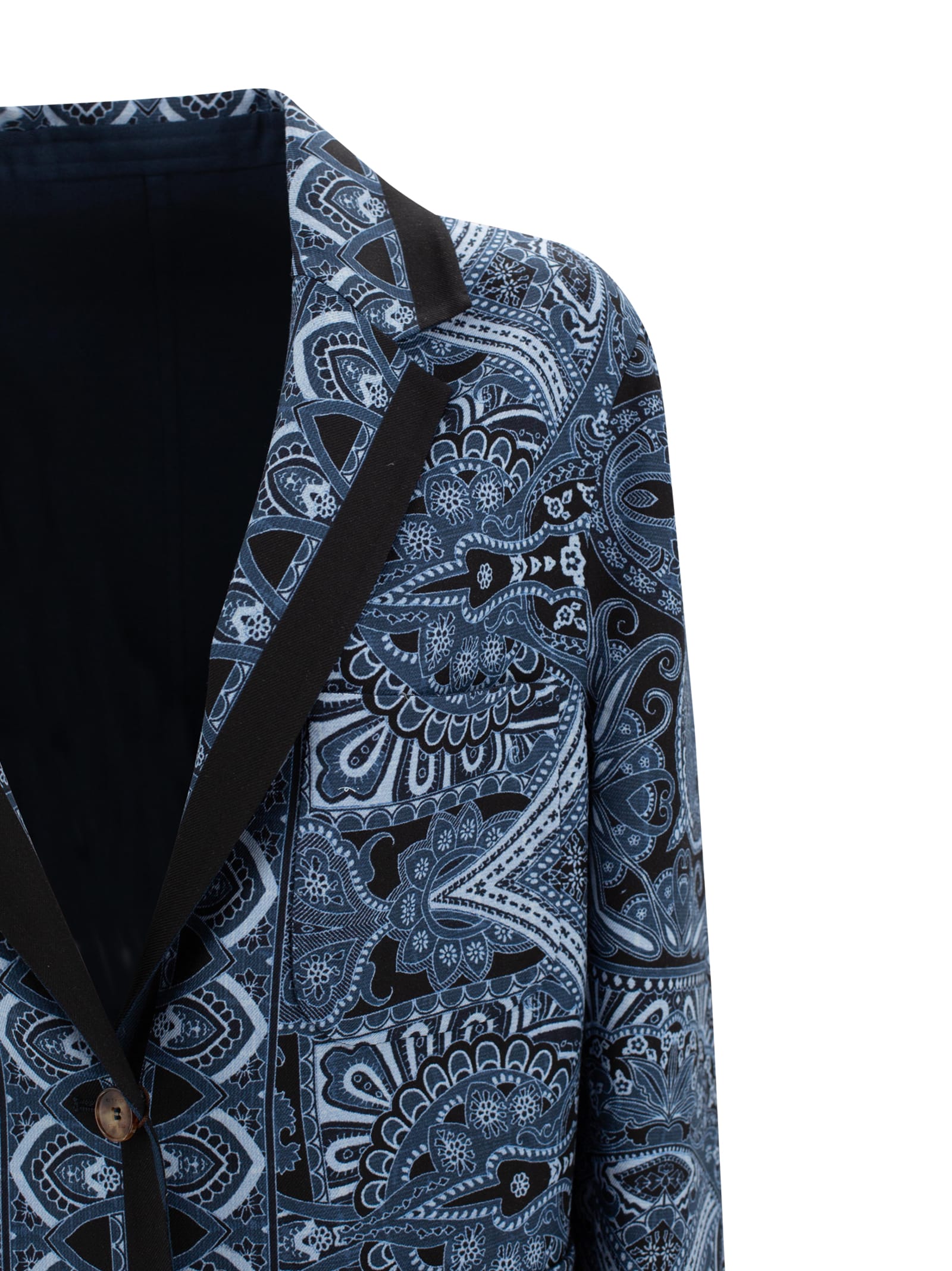 Etro Reversible Single-breasted Jacket In Blue