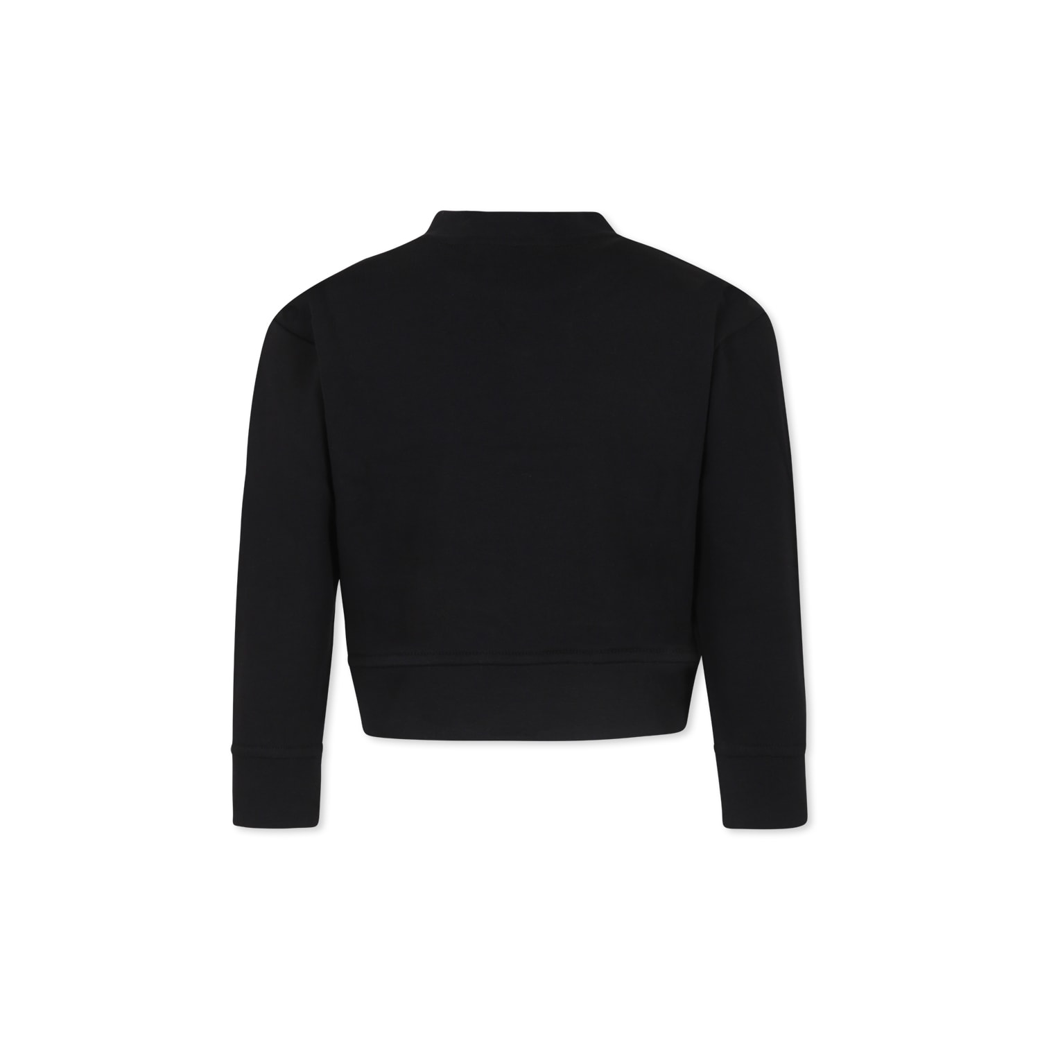 Stella Mccartney Black Sweatshirt For Girl With Cat Print In Black