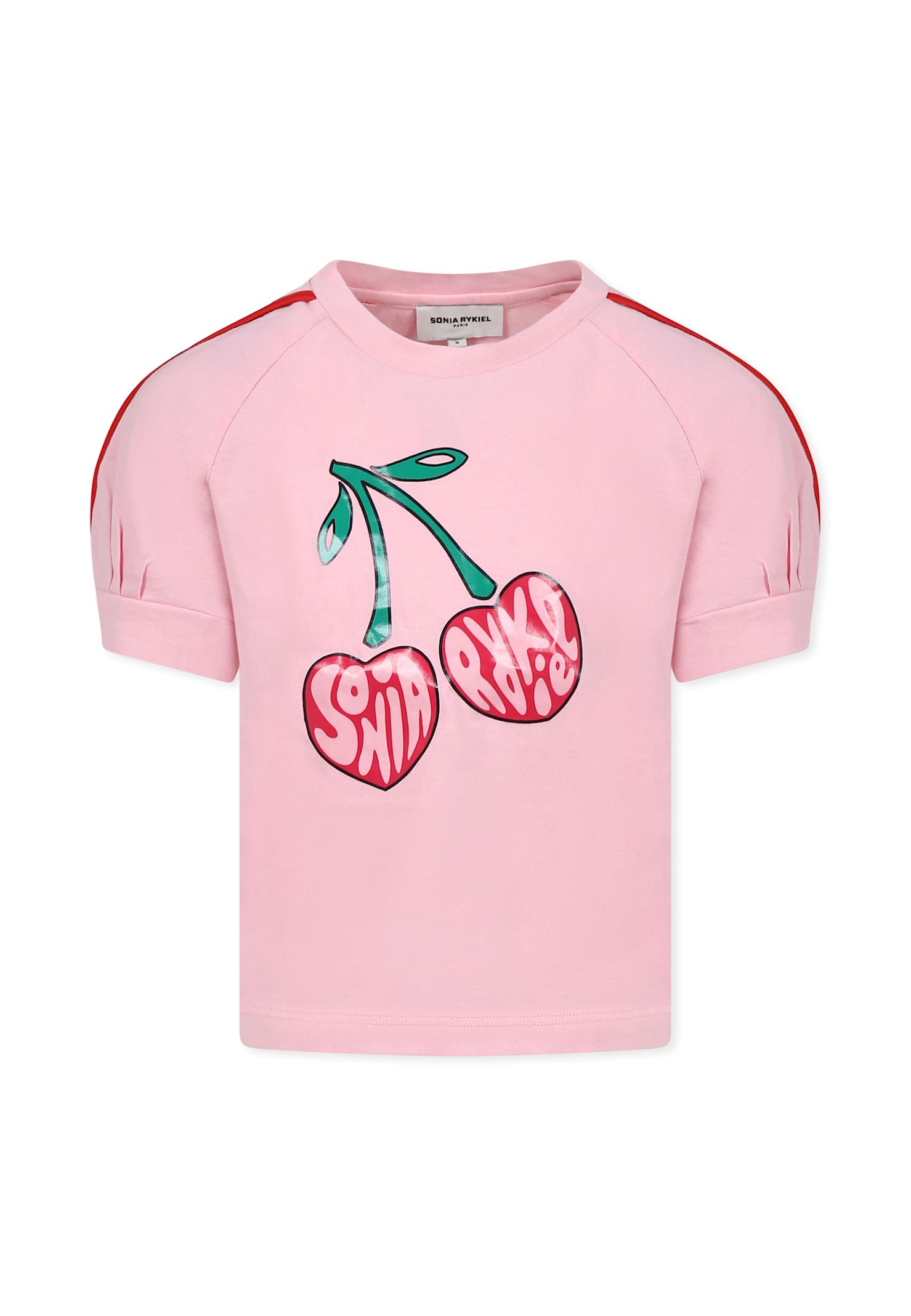 Rykiel Enfant Pink T-shir For Girl With Logo In Pink