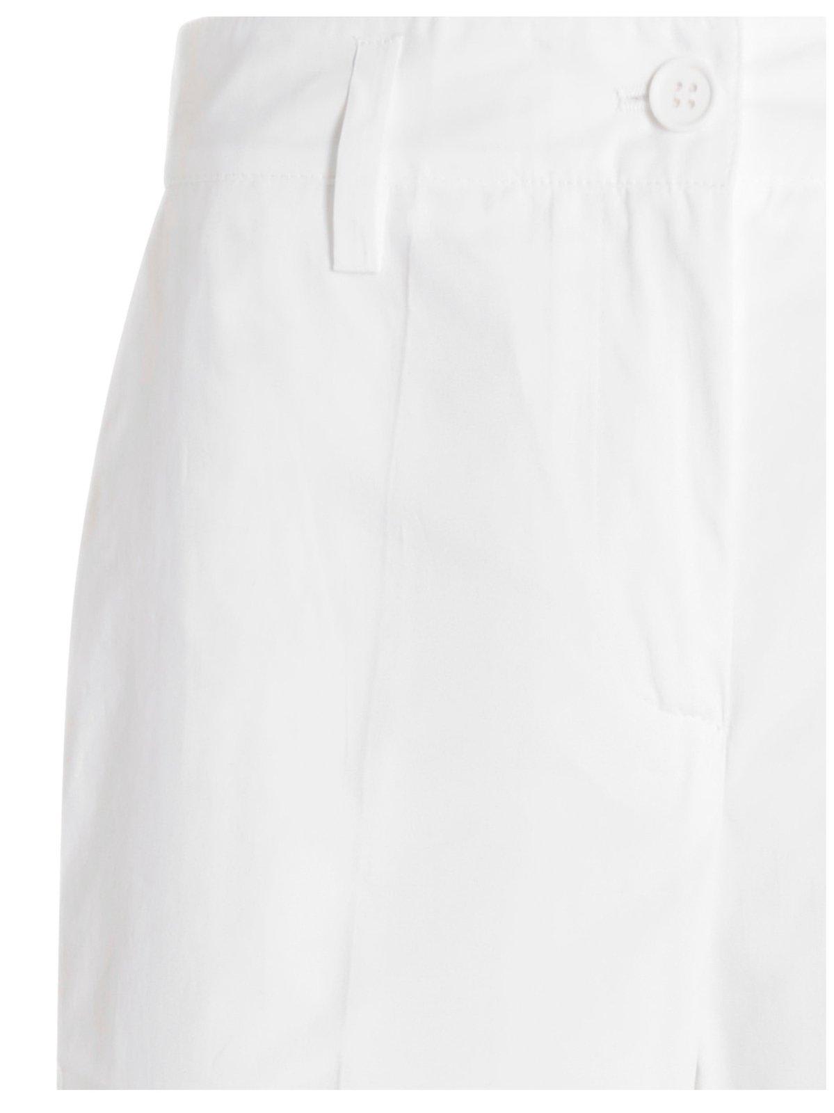 Shop P.a.r.o.s.h Slim Fit Buttoned Trousers In Bianco