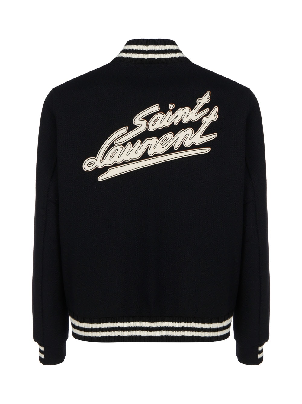 Shop Saint Laurent Teddy College Jacket In Black