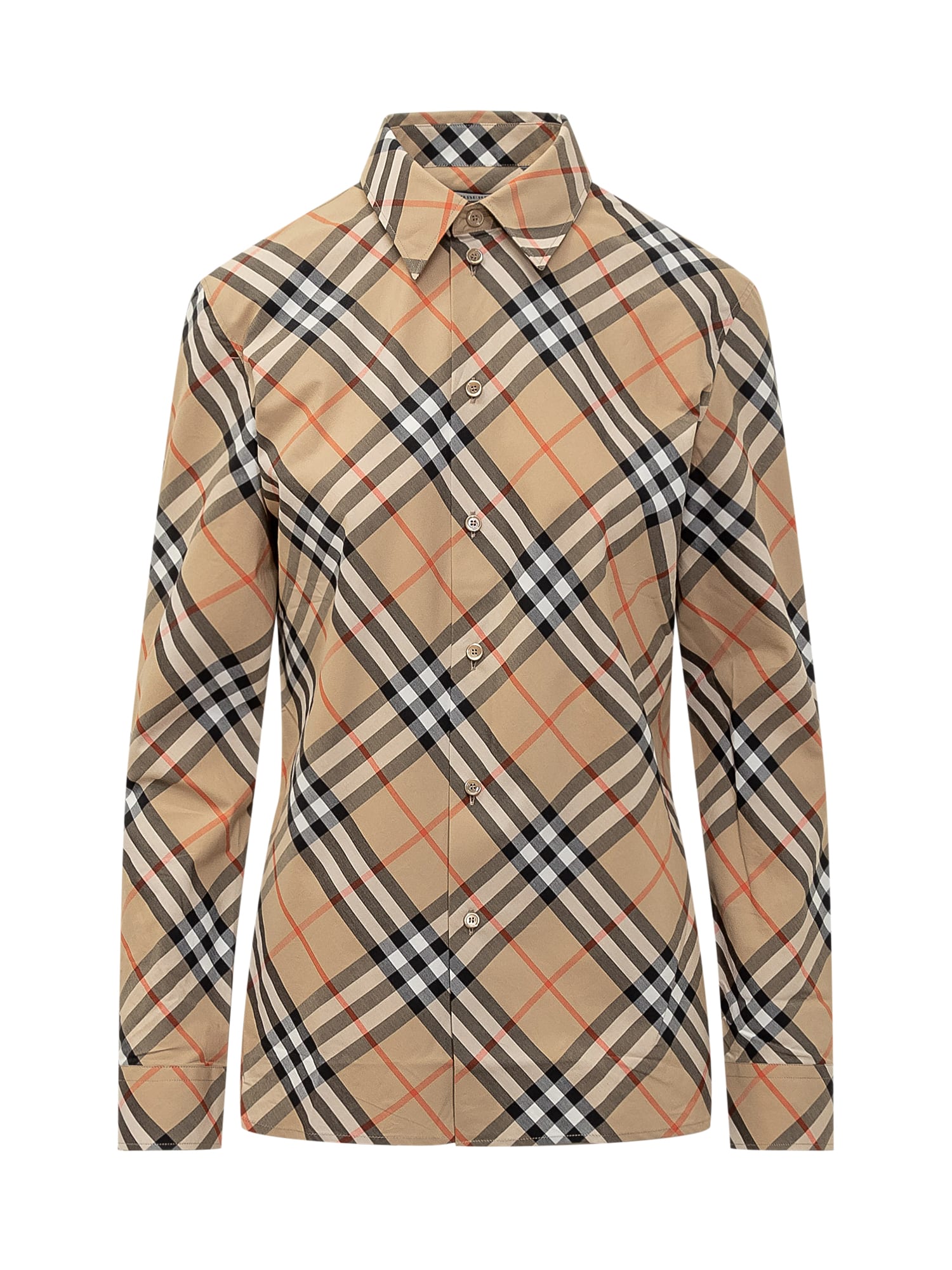 Shop Burberry Shirt In Sand Ip Check