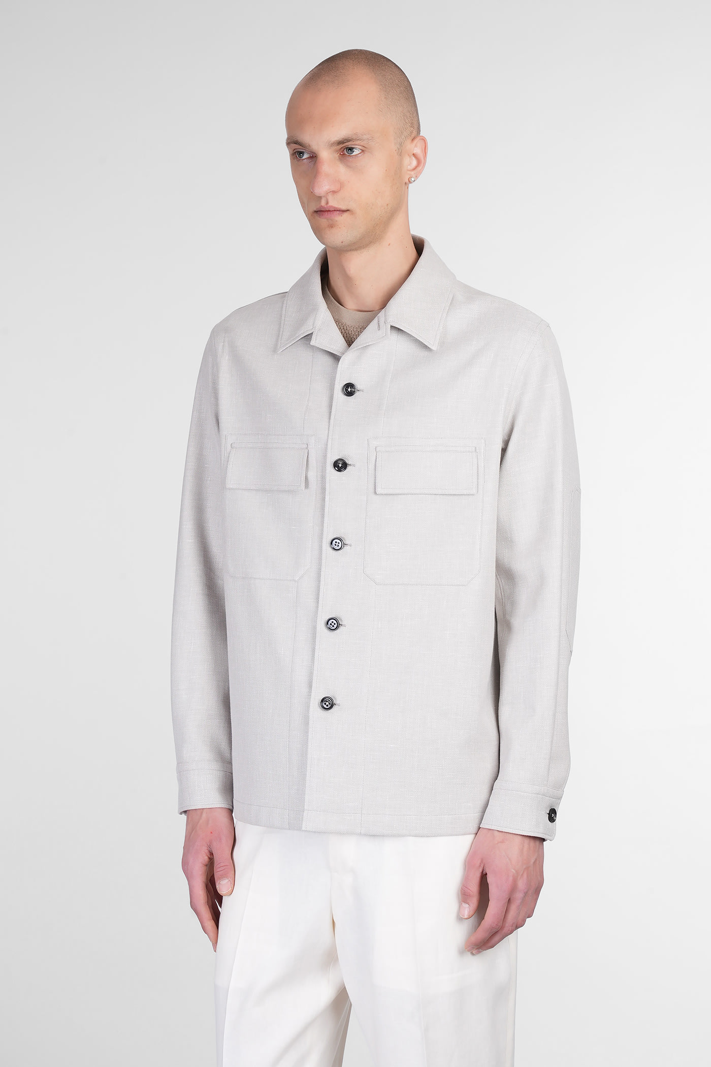 Shop Zegna Casual Jacket In Beige Linen