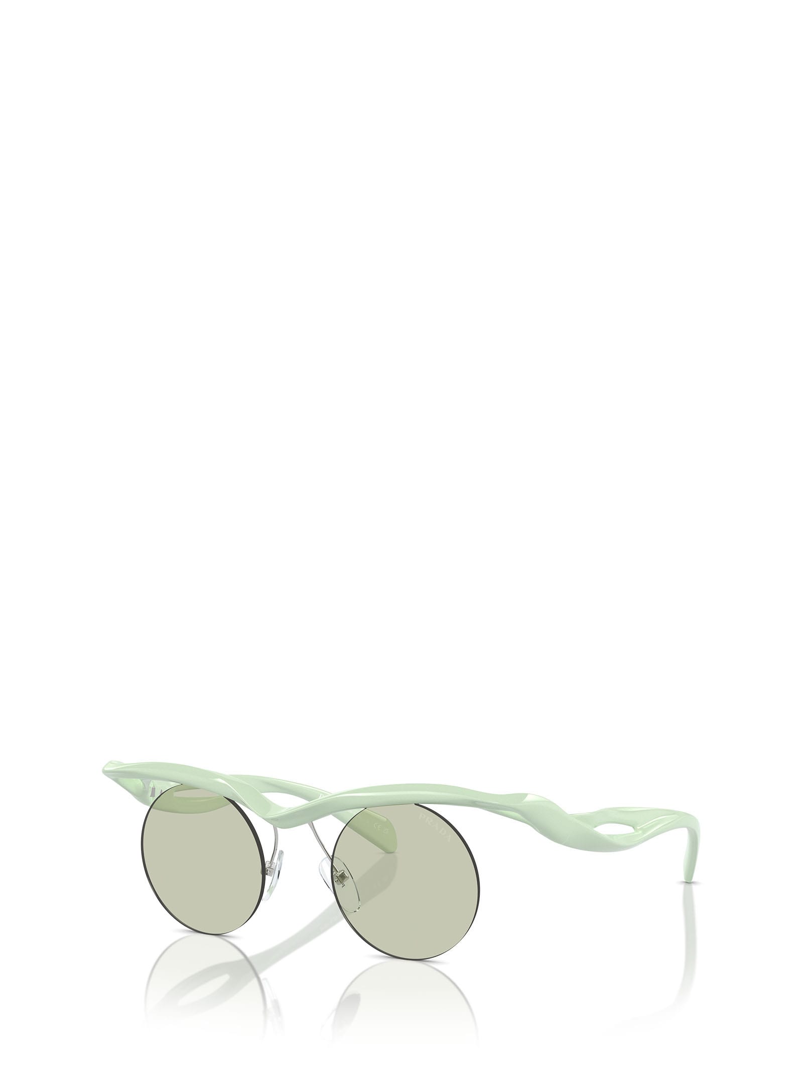 Shop Prada Pr A18s Mint Sunglasses In 17q4r0