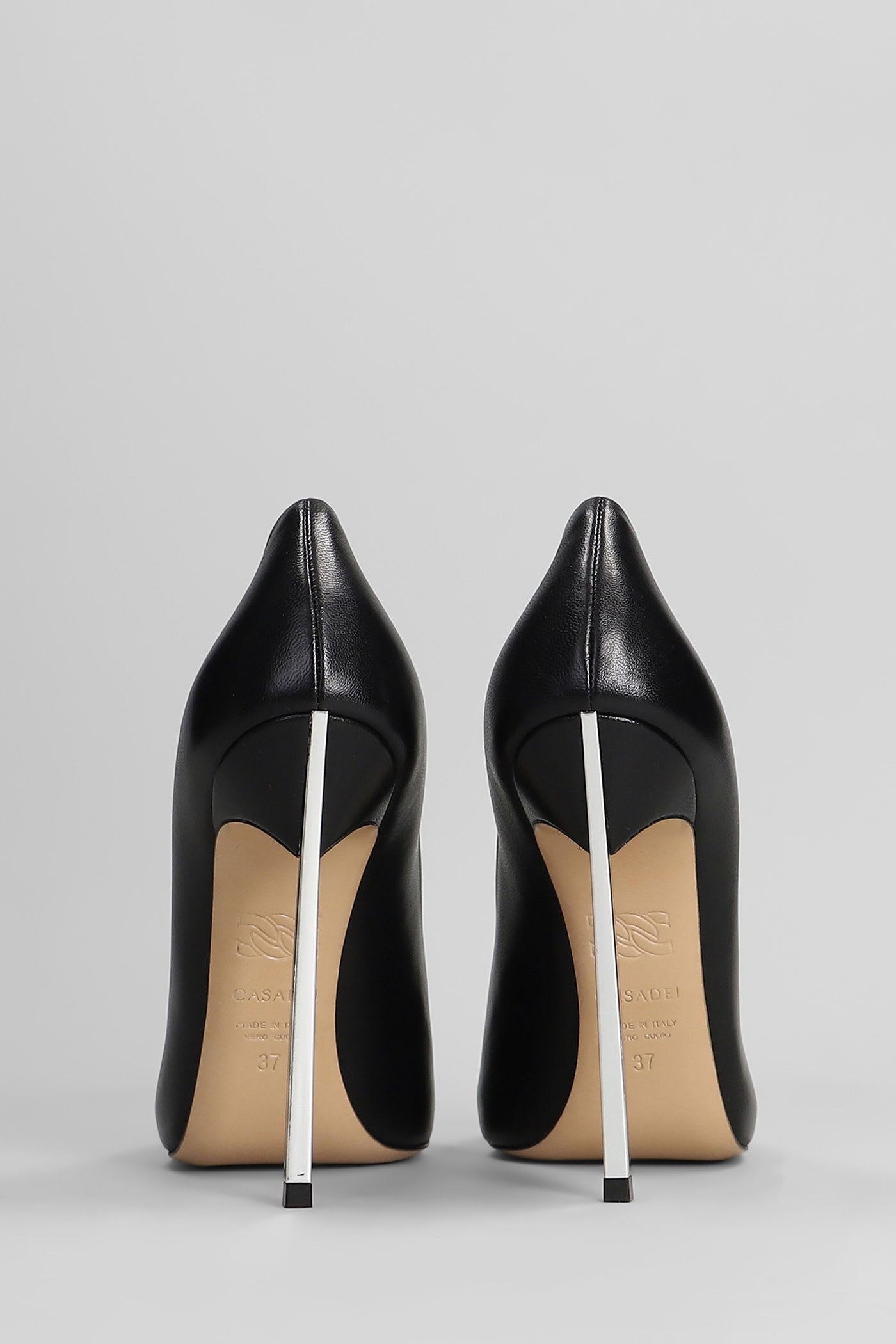 Casadei Blade Pumps In Black Leather In Black