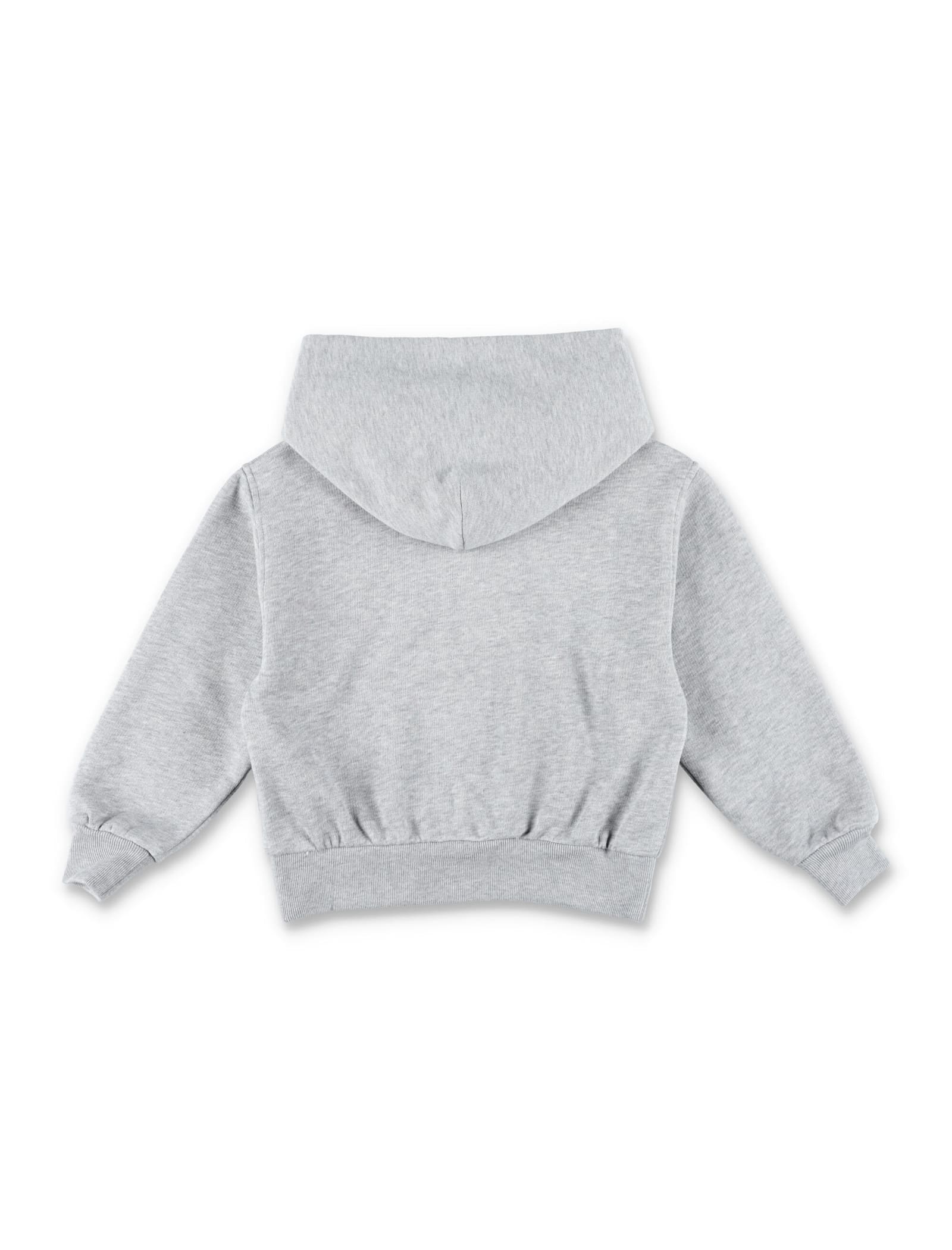 Gucci Web Horsebit Embellished Cotton Hoodie In Grigio