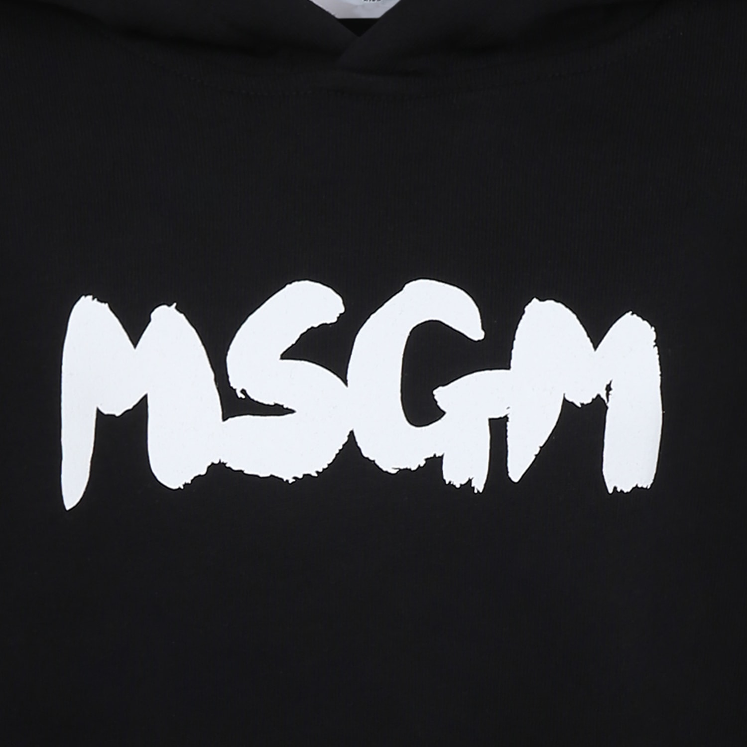 Msgm Black Sweatshirt For Kids With Logo In Black