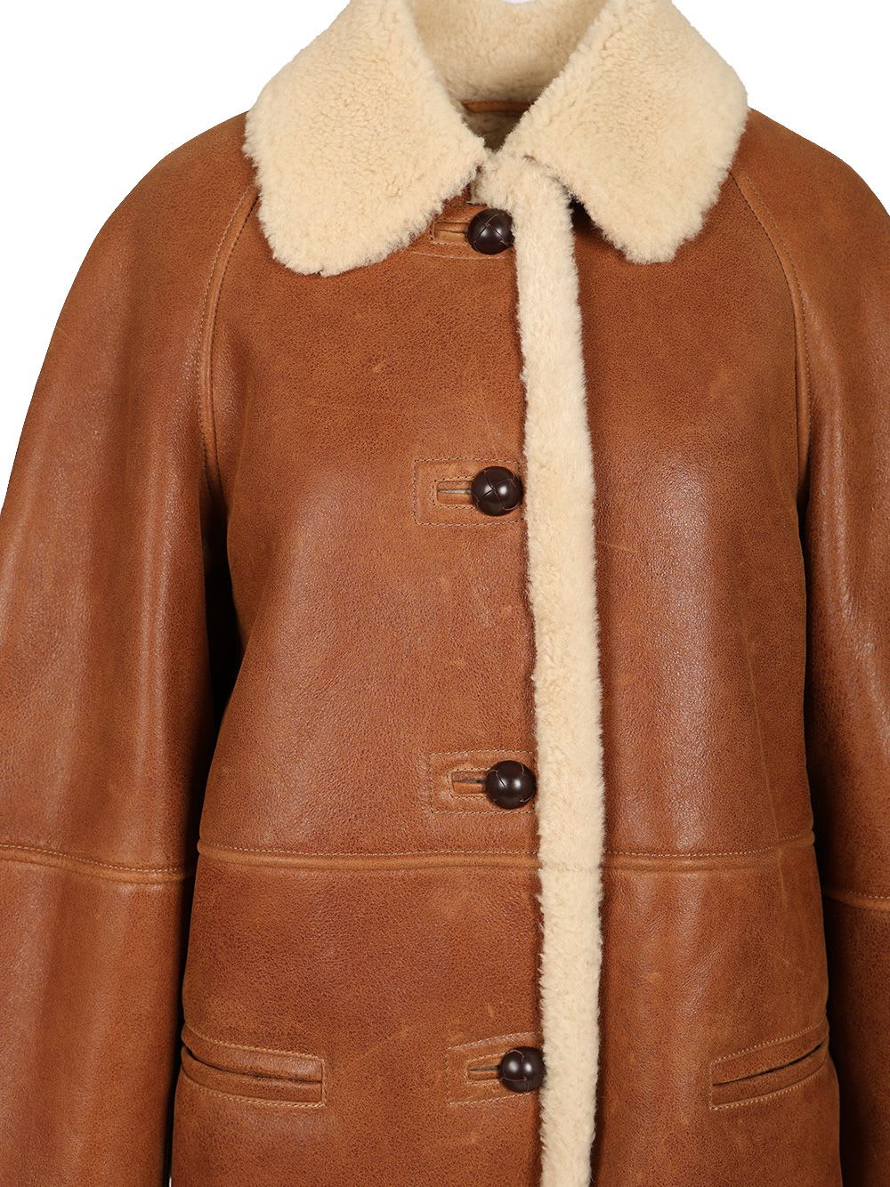Isabel Marant Longline Jacket Shearling Collar In Brown