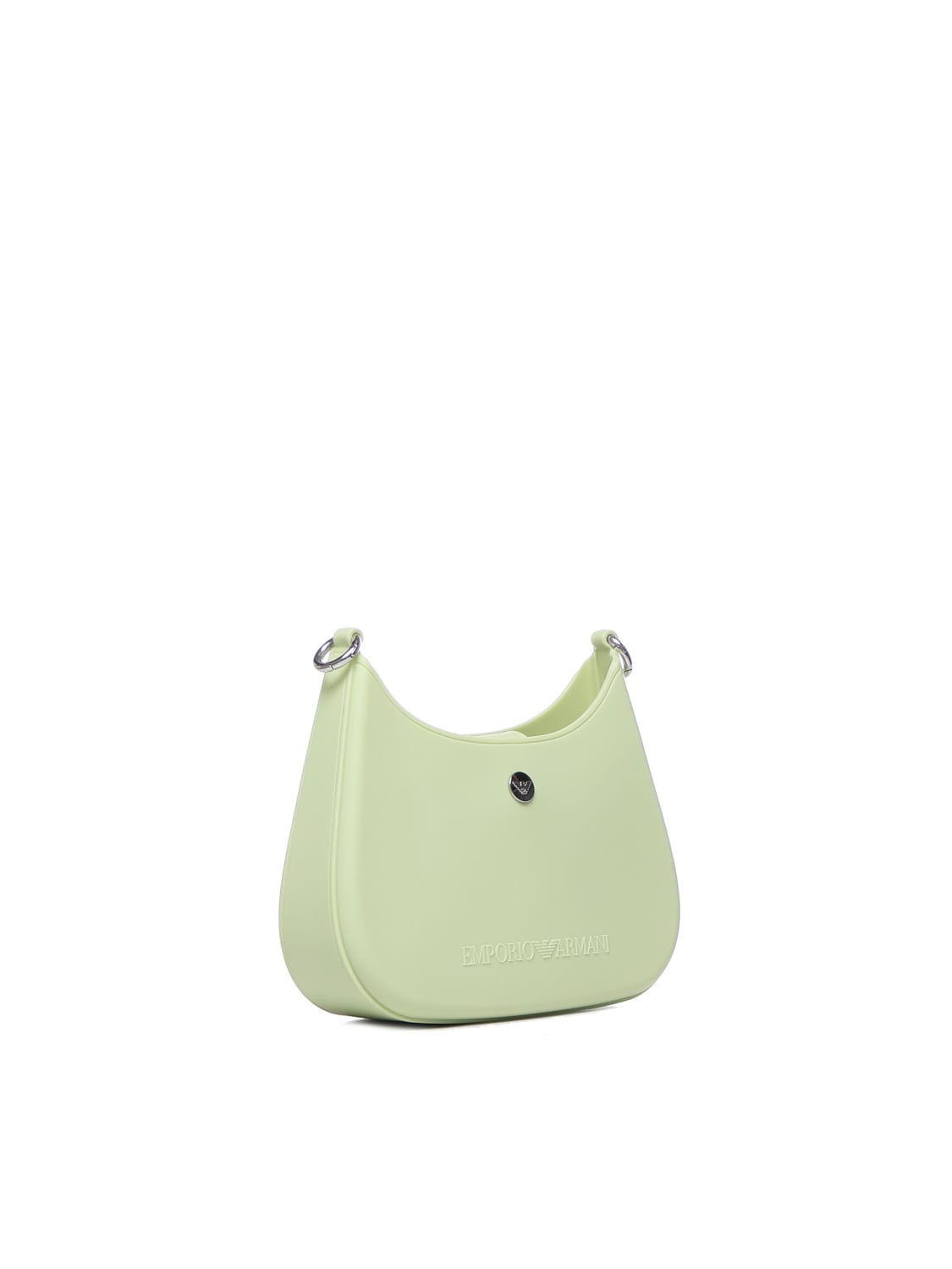 Shop Emporio Armani Gummy Bag Mini Shoulder Bag In Recycled Pvc In Menta/beige