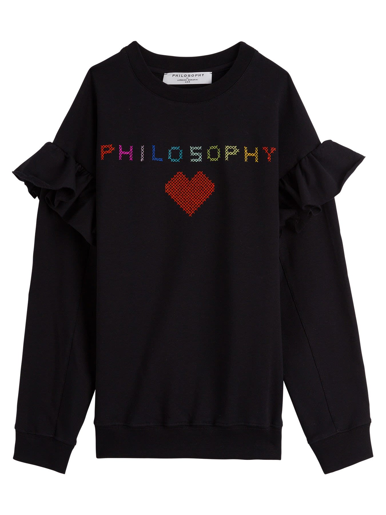 Philosophy di Lorenzo Serafini Kids Cotton Sweater With Multicolor Logo