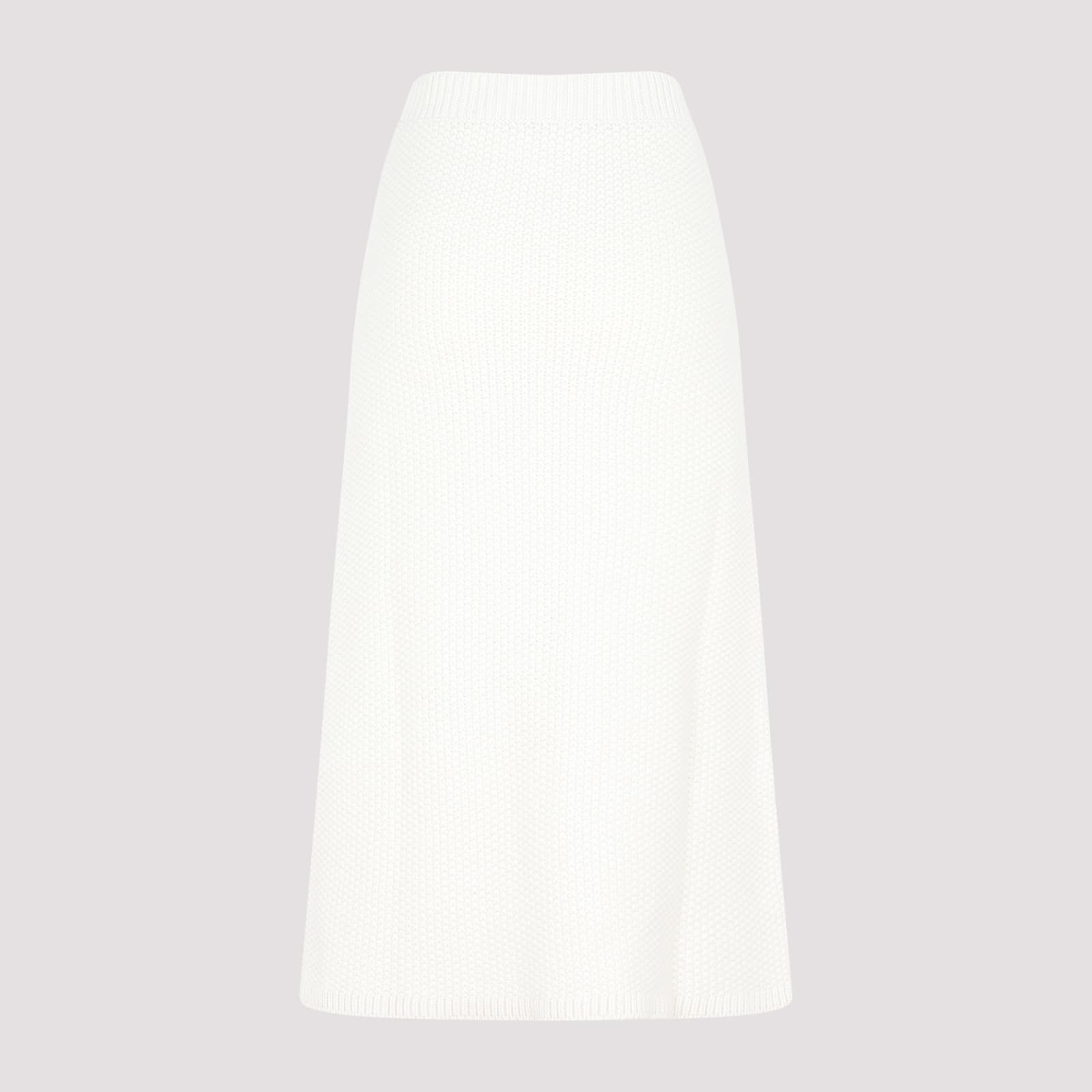 Shop Chloé Crochet Midi Skirt In White Powder