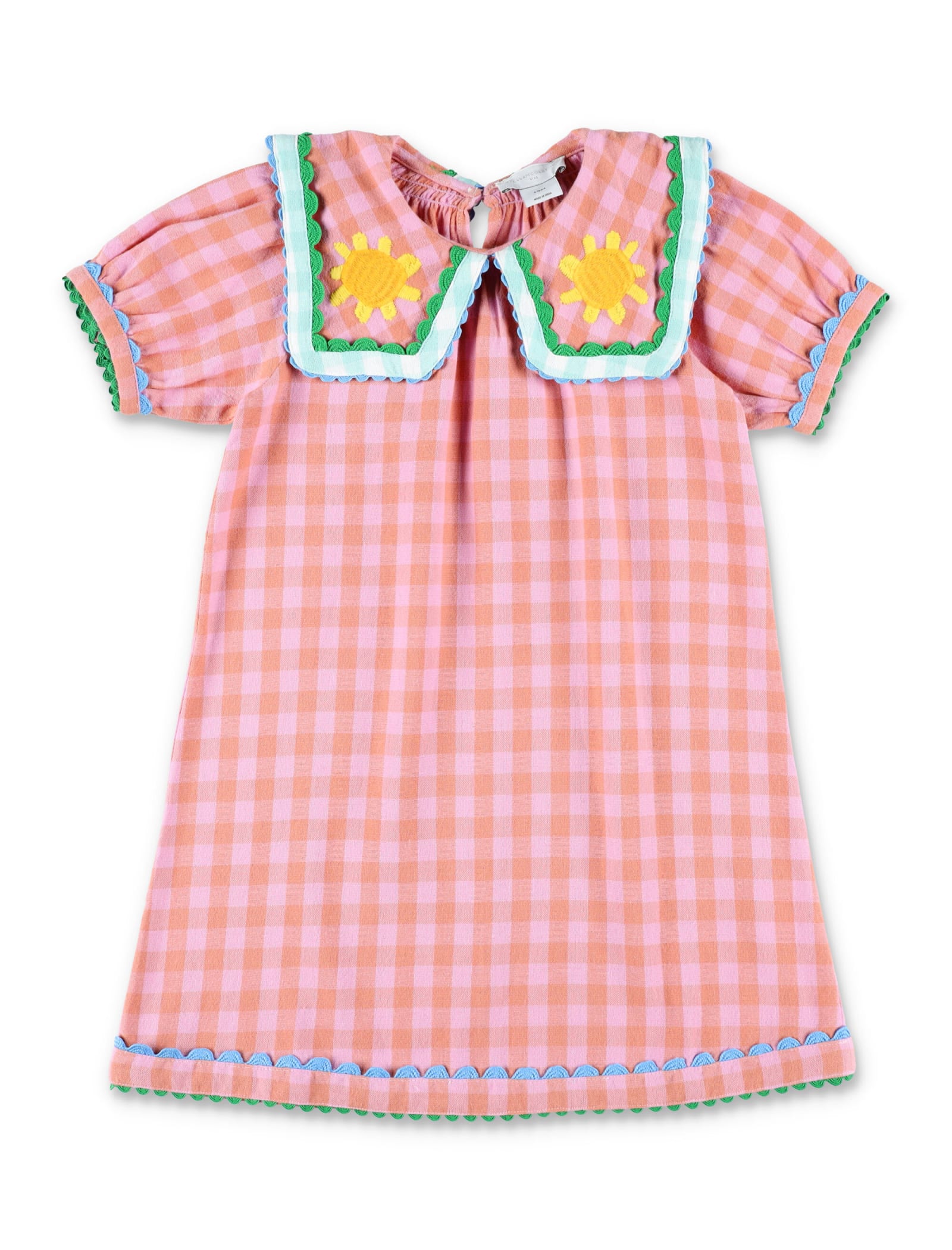 STELLA MCCARTNEY CHECK DRESS WITH EMBROIDERIES