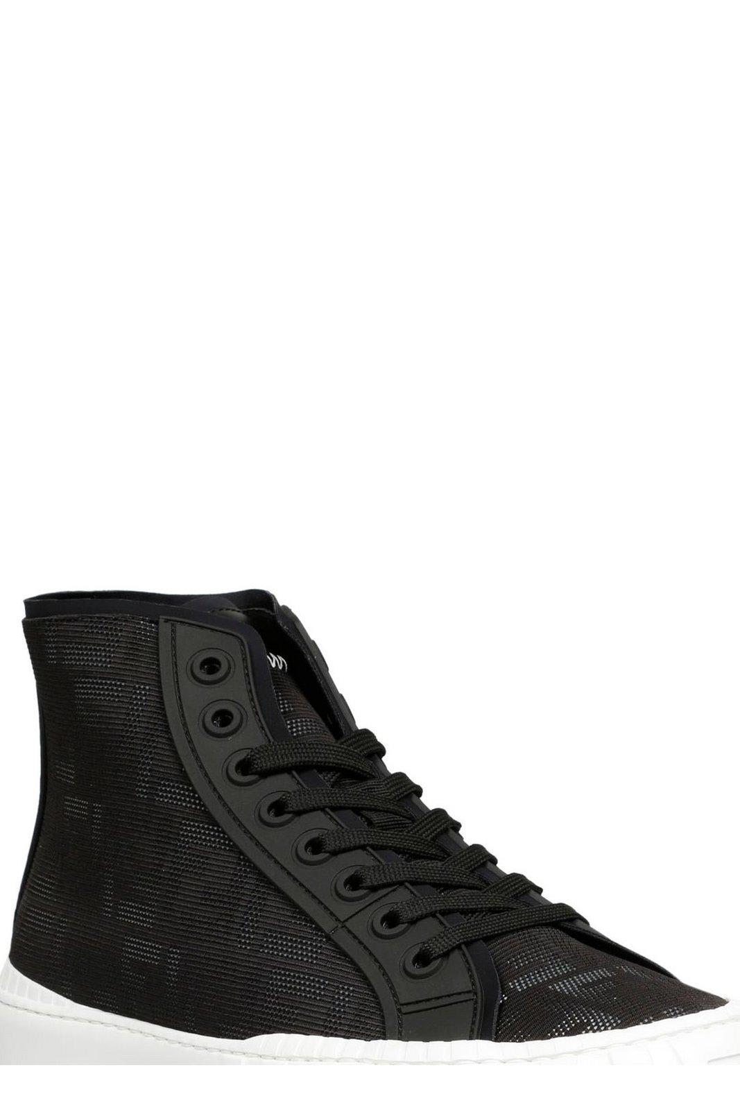 Shop Fendi Ff Flash High-top Sneakers In Black