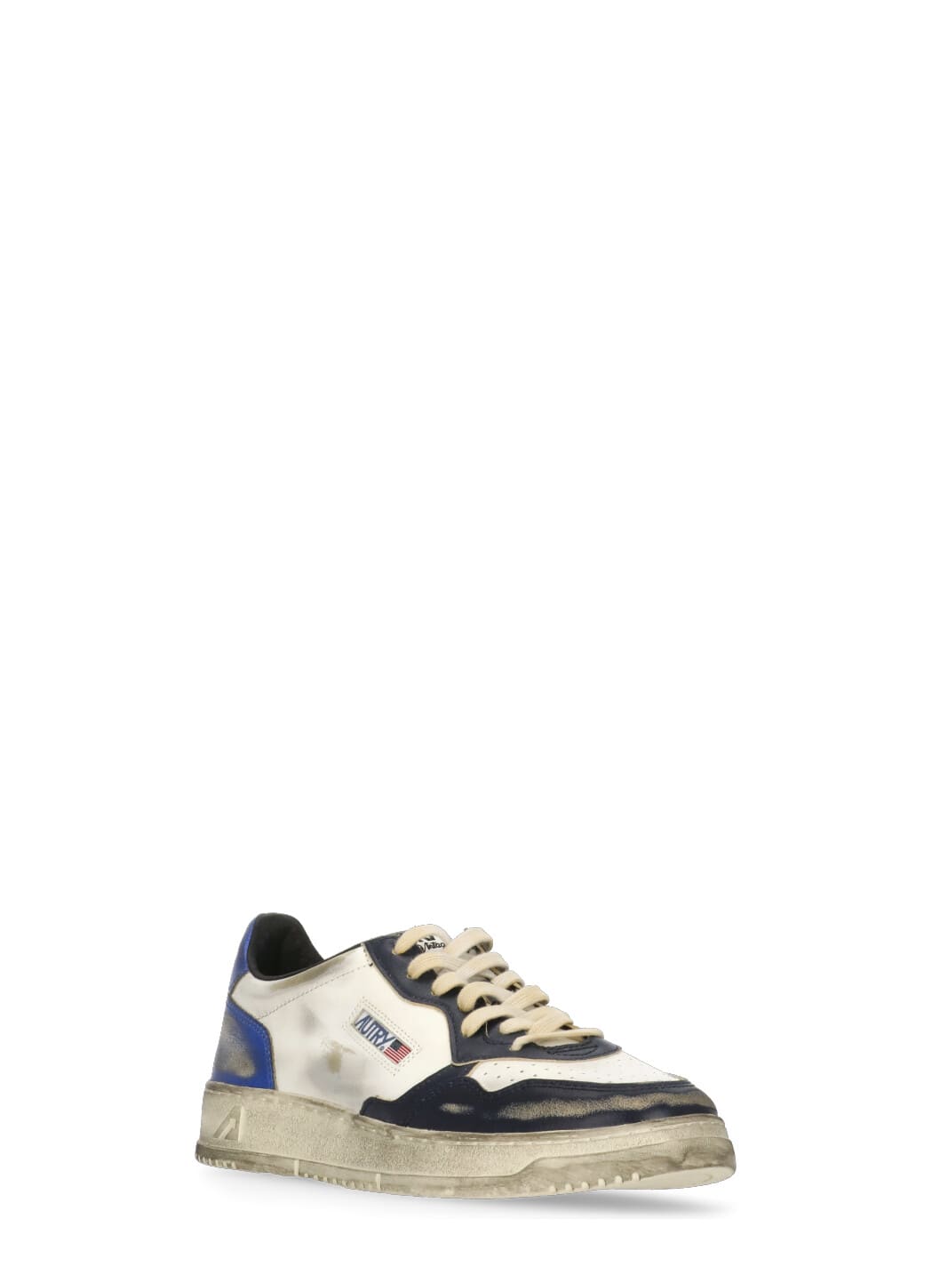 Autry Colorblock Low-top Sneakers With Lace-up Front And Signature Details In Neutral