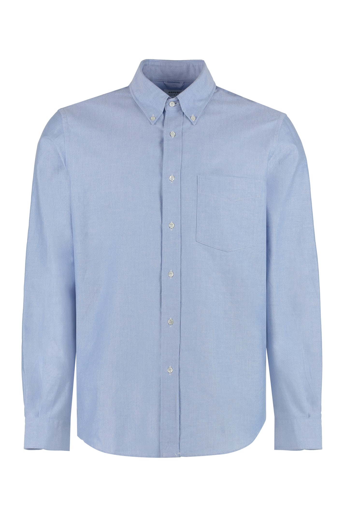 Shop Aspesi Cotton Poplin Shirt In Blue