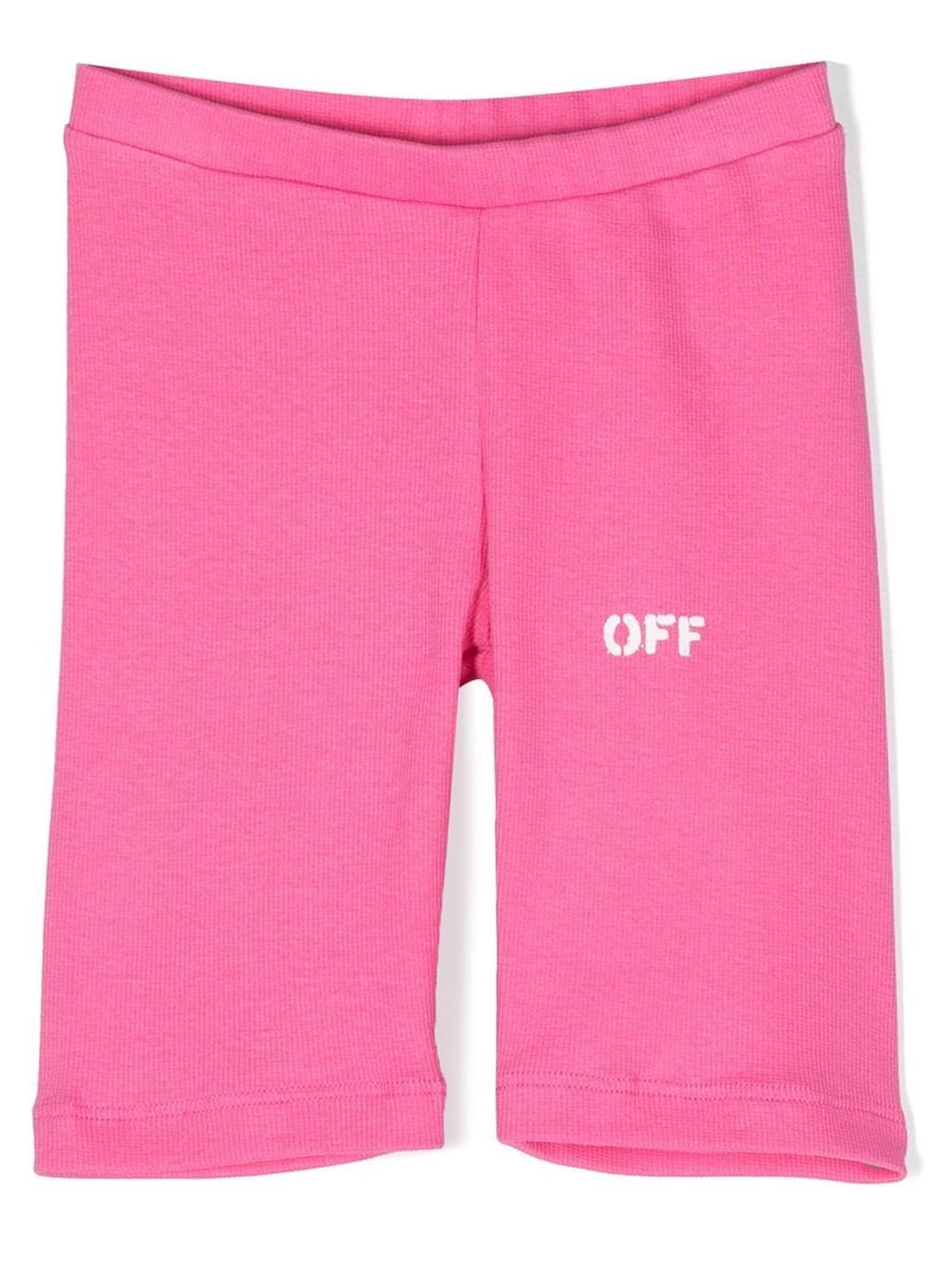 Off-White Pink Cotton Shorts