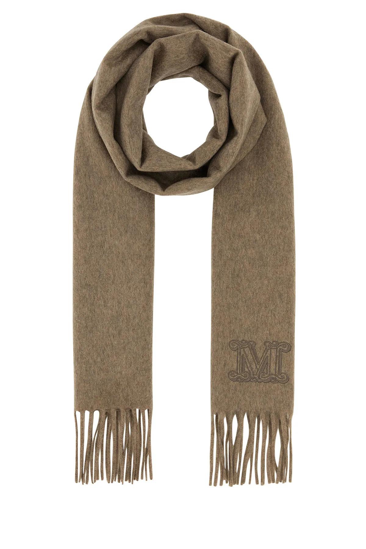 Shop Max Mara Cappuccino Cashmere Wsdalia Scarf In Brown