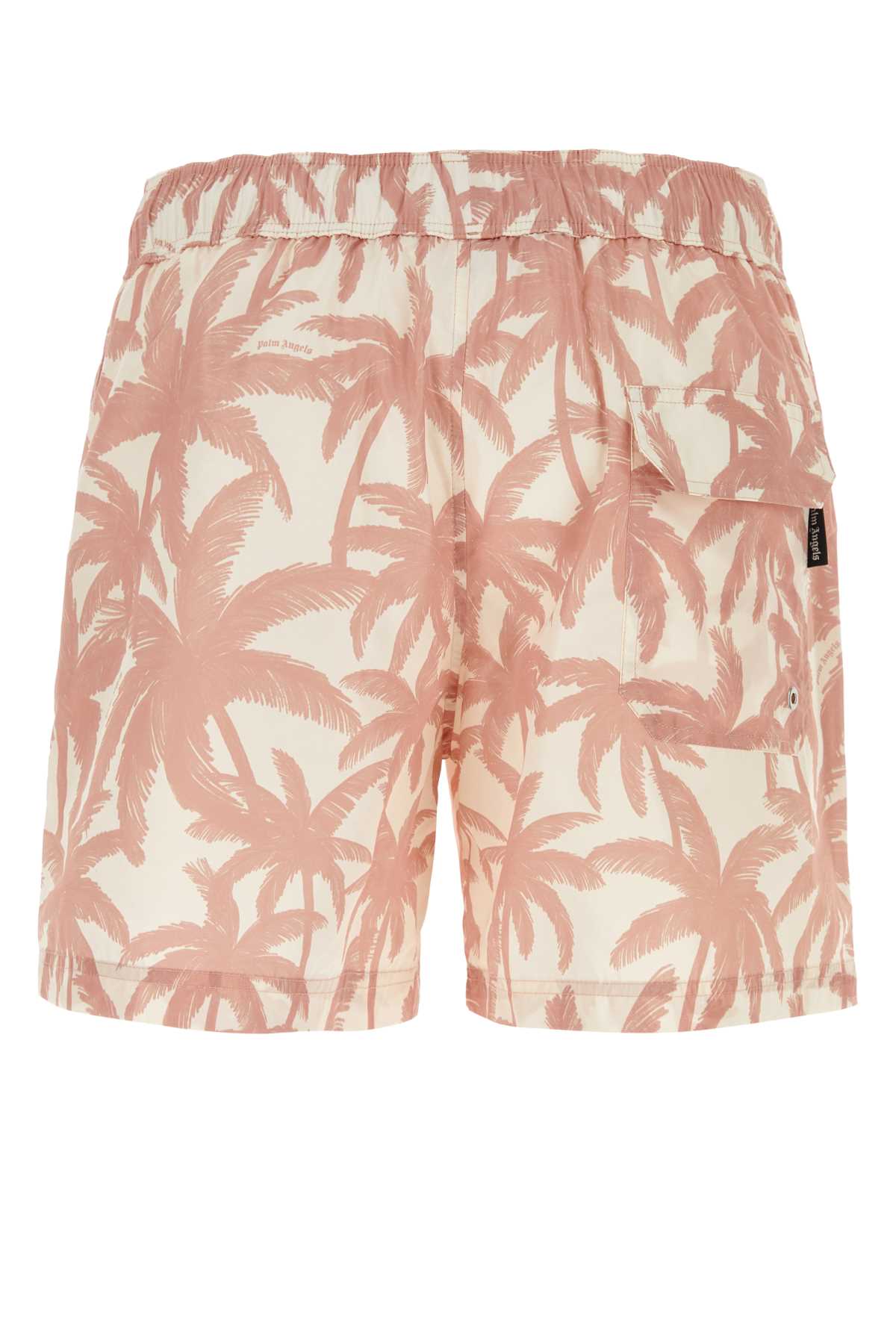 PALM ANGELS PRINTED POLYESTER SWIMMING SHORTS