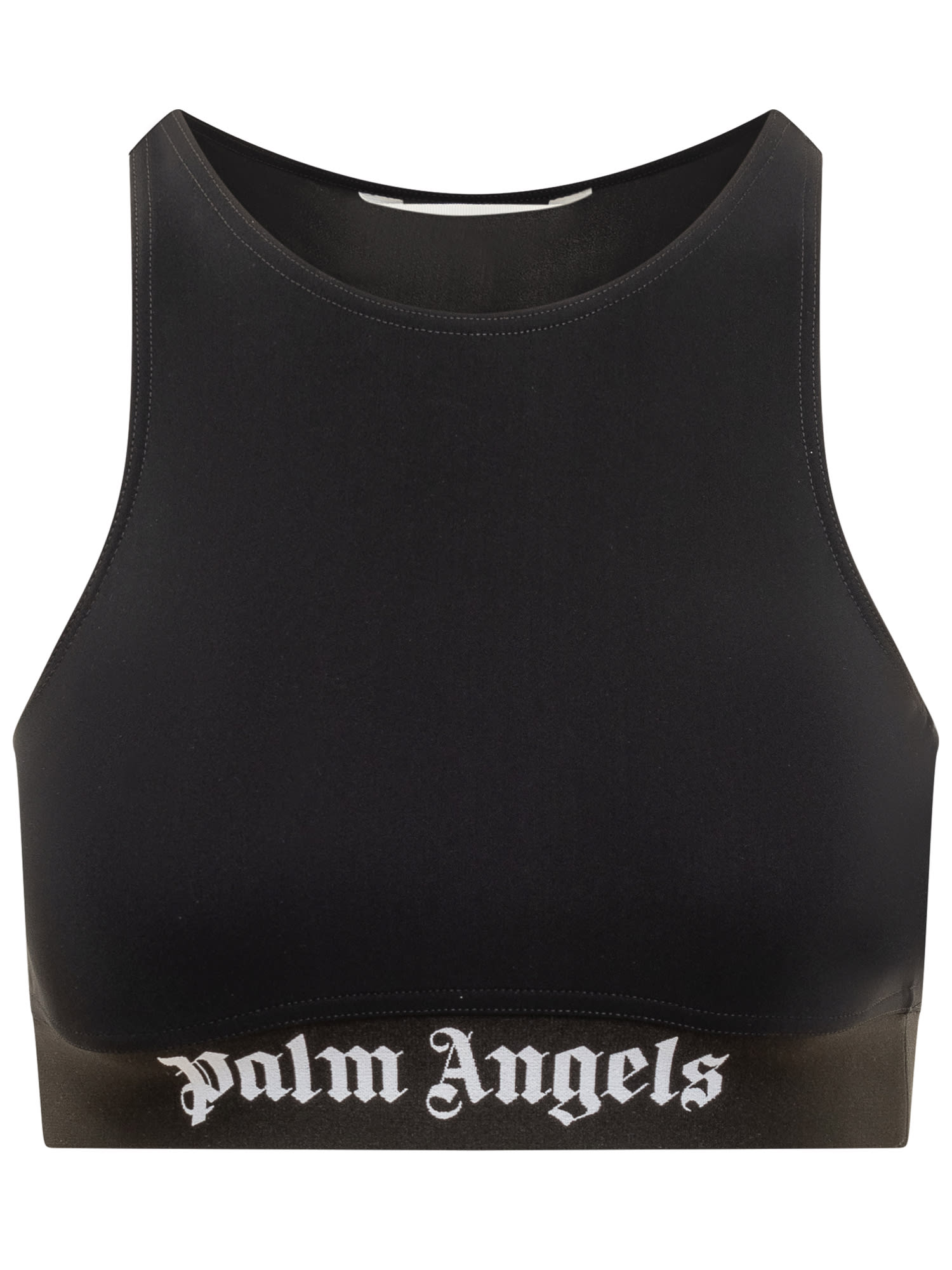 Shop Palm Angels Top With Logo In Black White