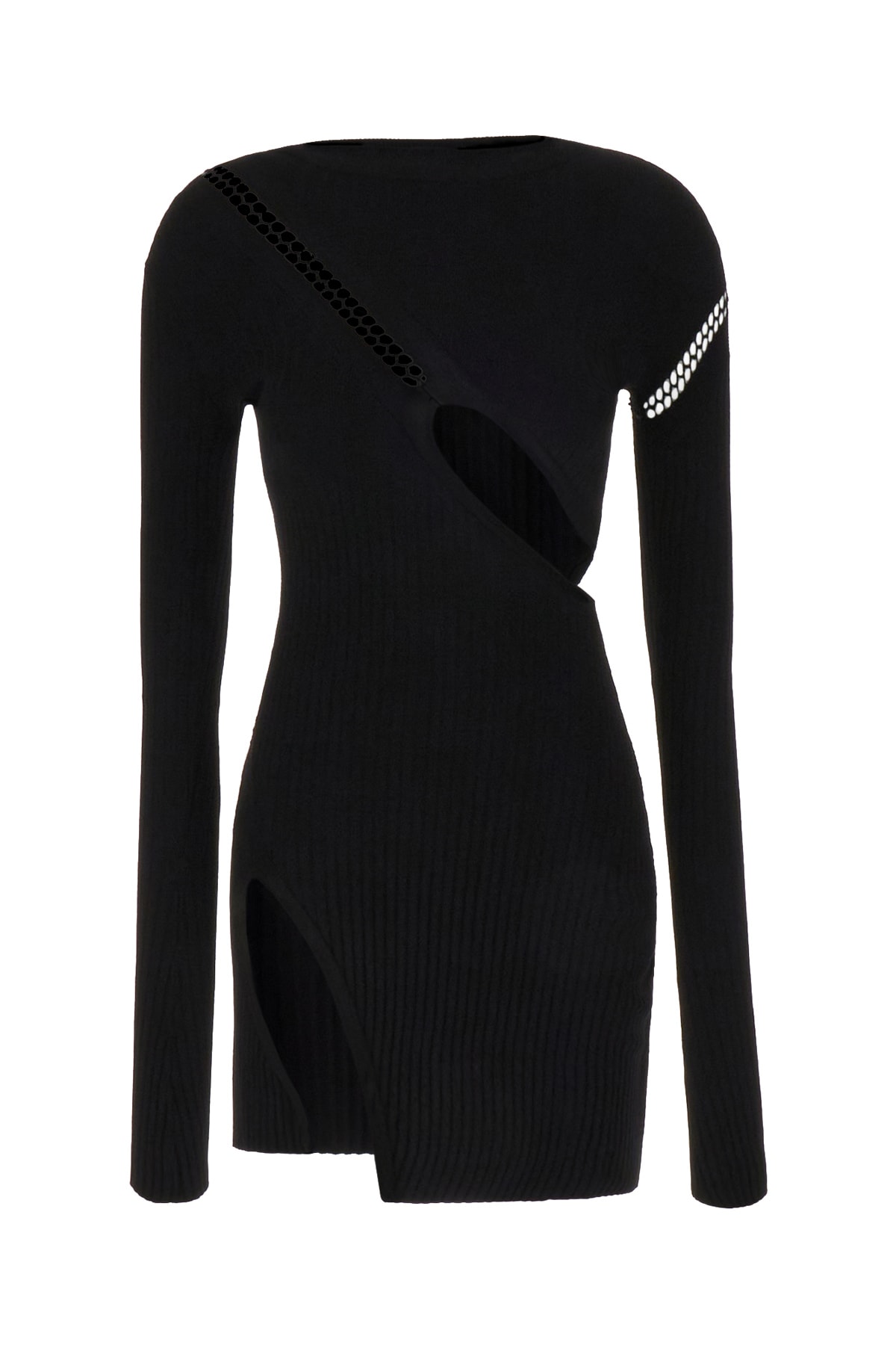 The Attico Black Stretch Viscose Mini Dress