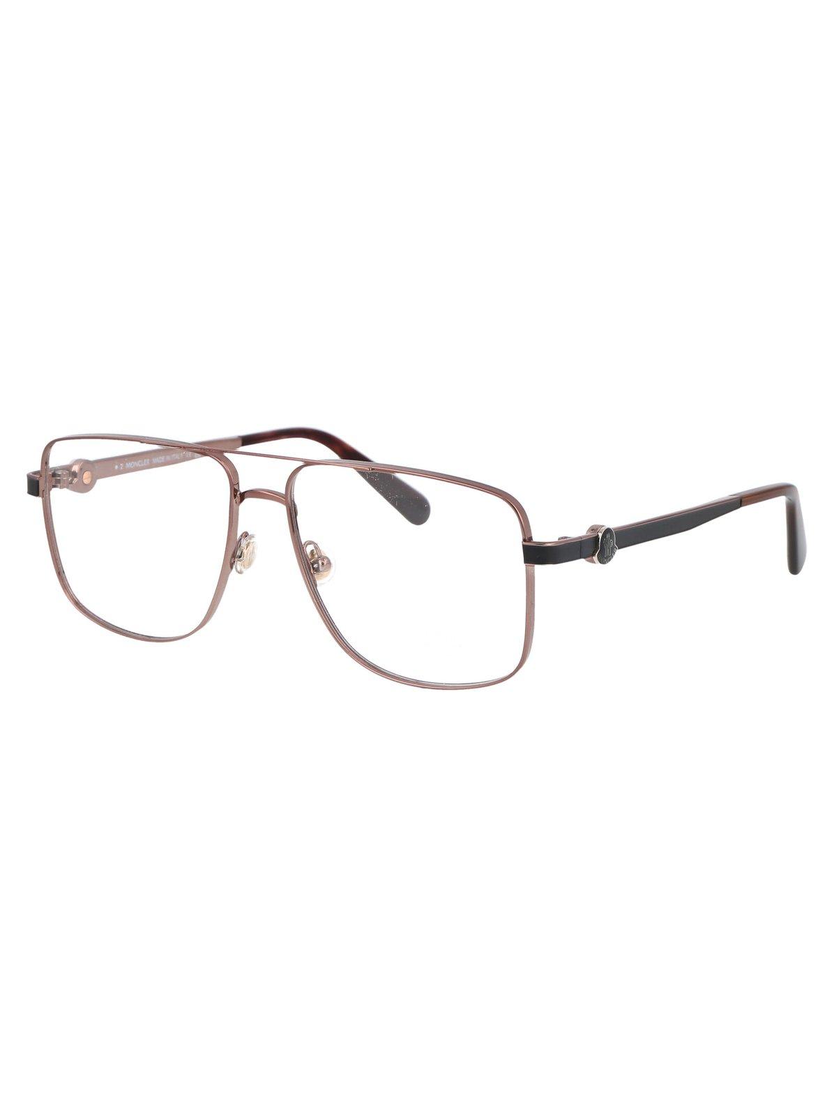 Shop Moncler Pilot Frame Glasses In 036