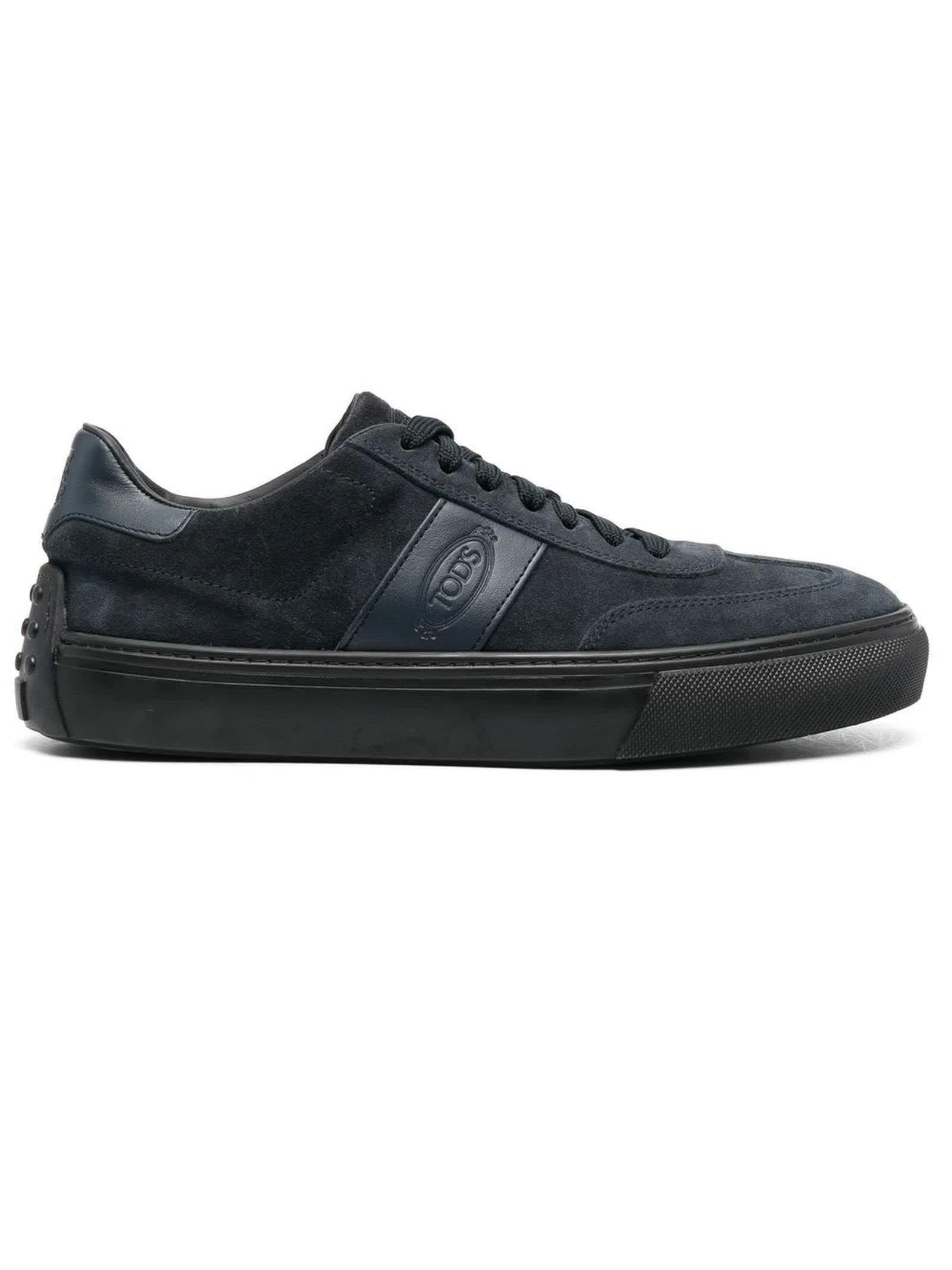 Shop Tod's Sneakers In Blue Suede In Blu Notte