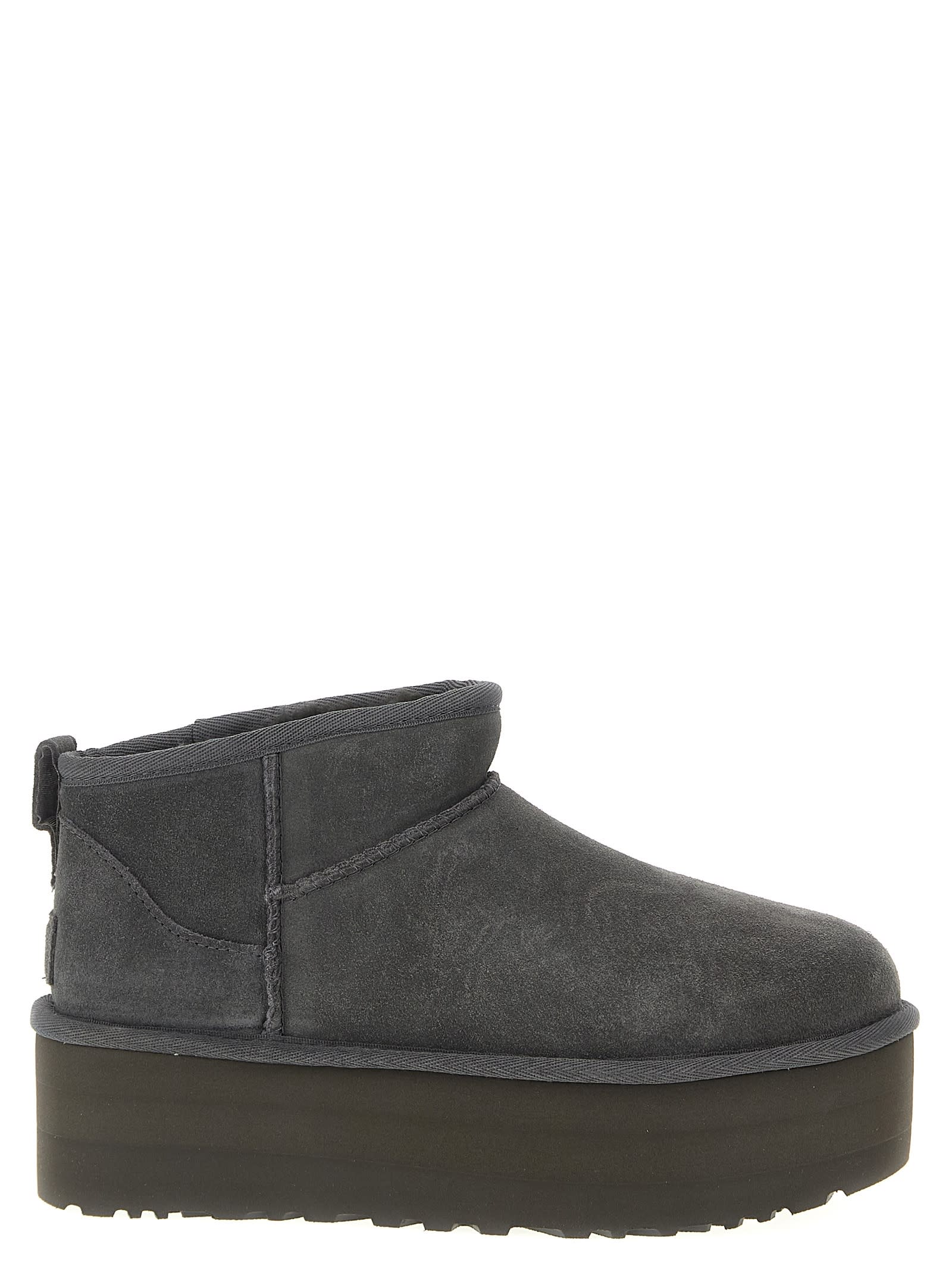 Ugg Classic Ultra Mini Platform Ankle Boots In Gray